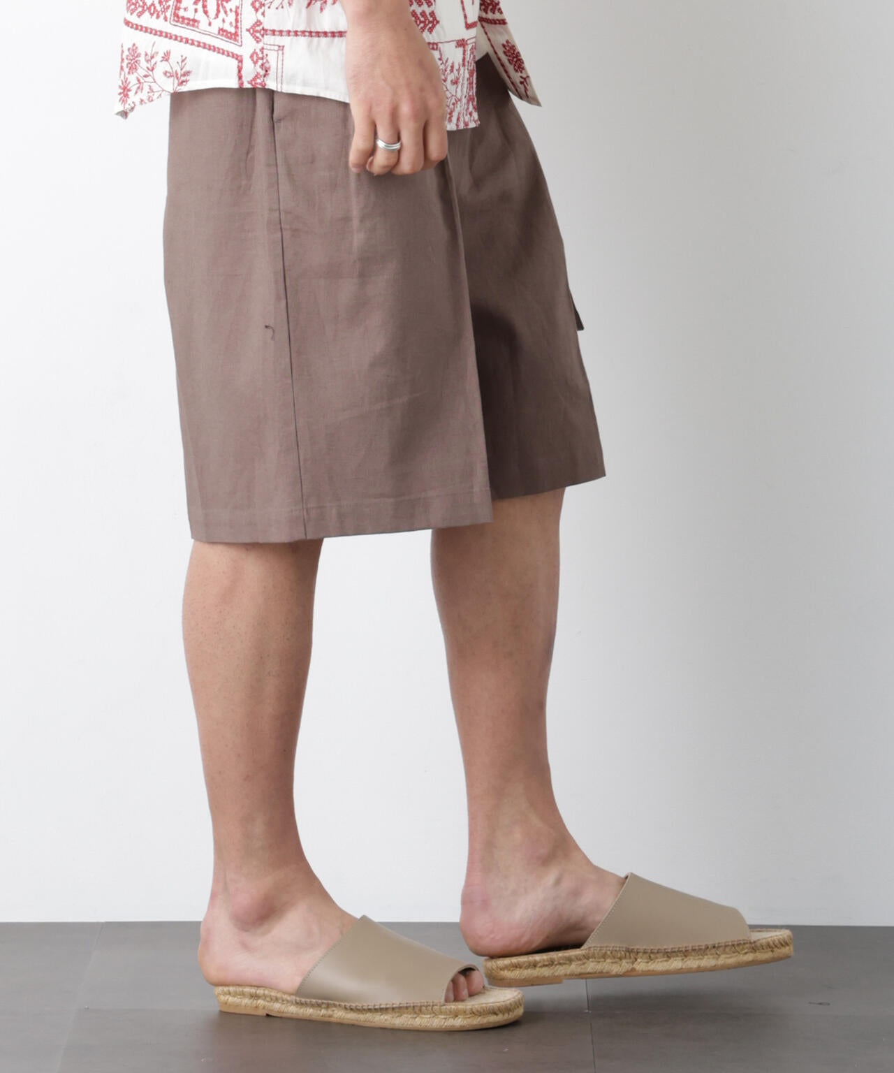 「FRENCH LINEN」 ベルテッドワイドショーツ