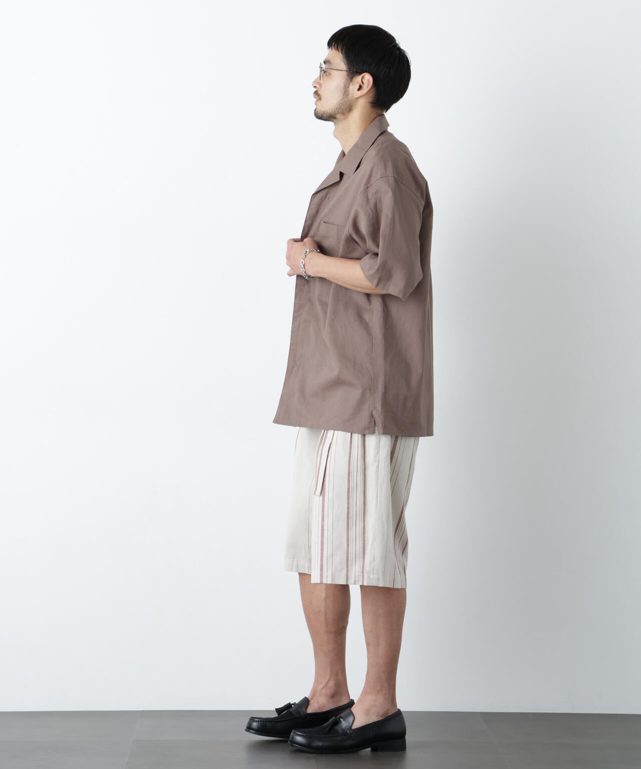 「FRENCH LINEN」 ベルテッドワイドショーツ