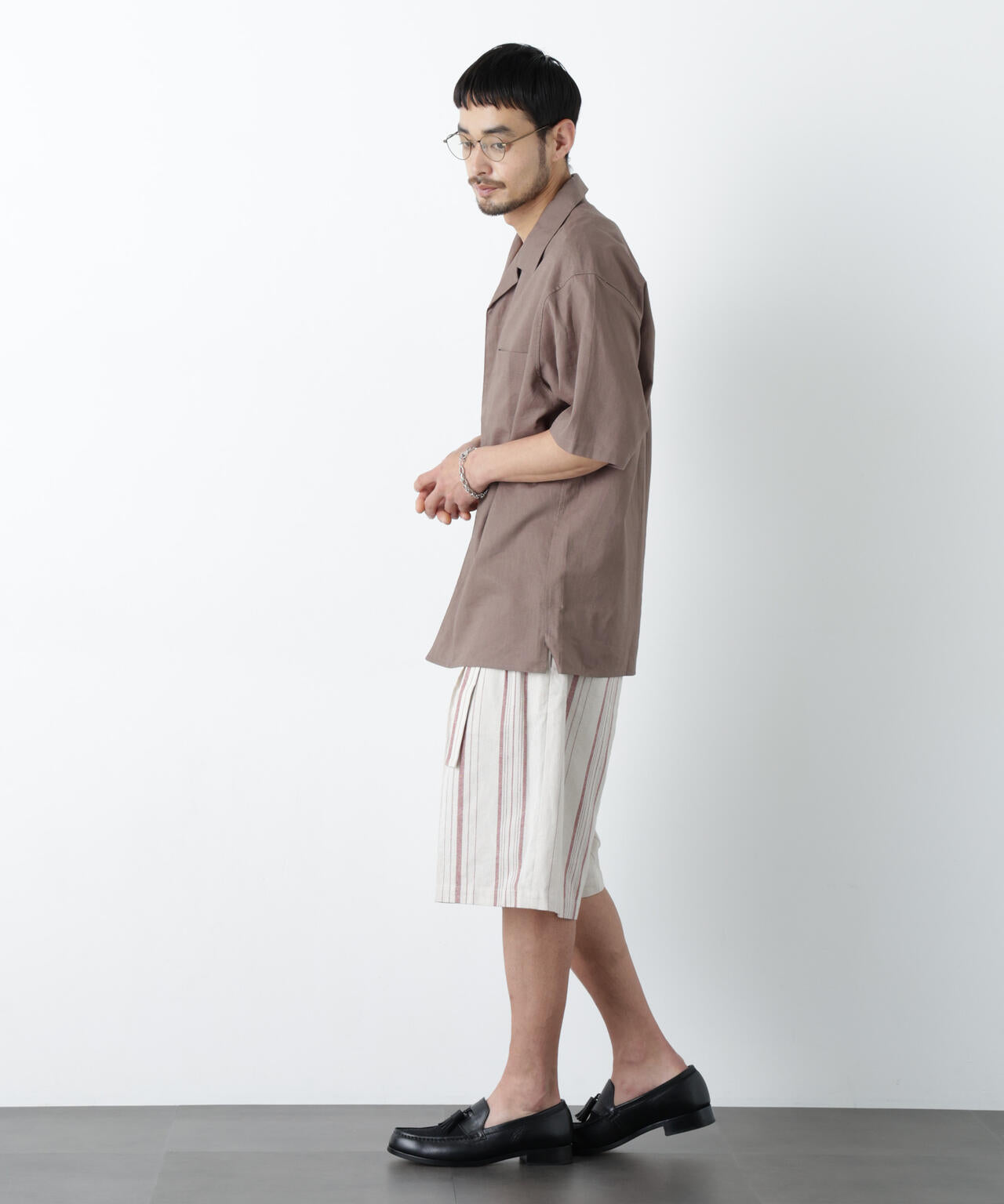 「FRENCH LINEN」 ベルテッドワイドショーツ