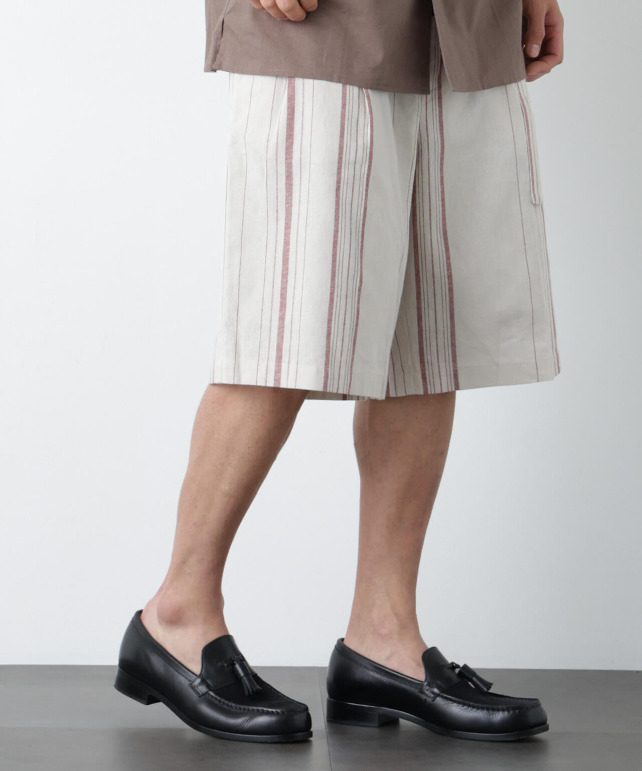 「FRENCH LINEN」 ベルテッドワイドショーツ