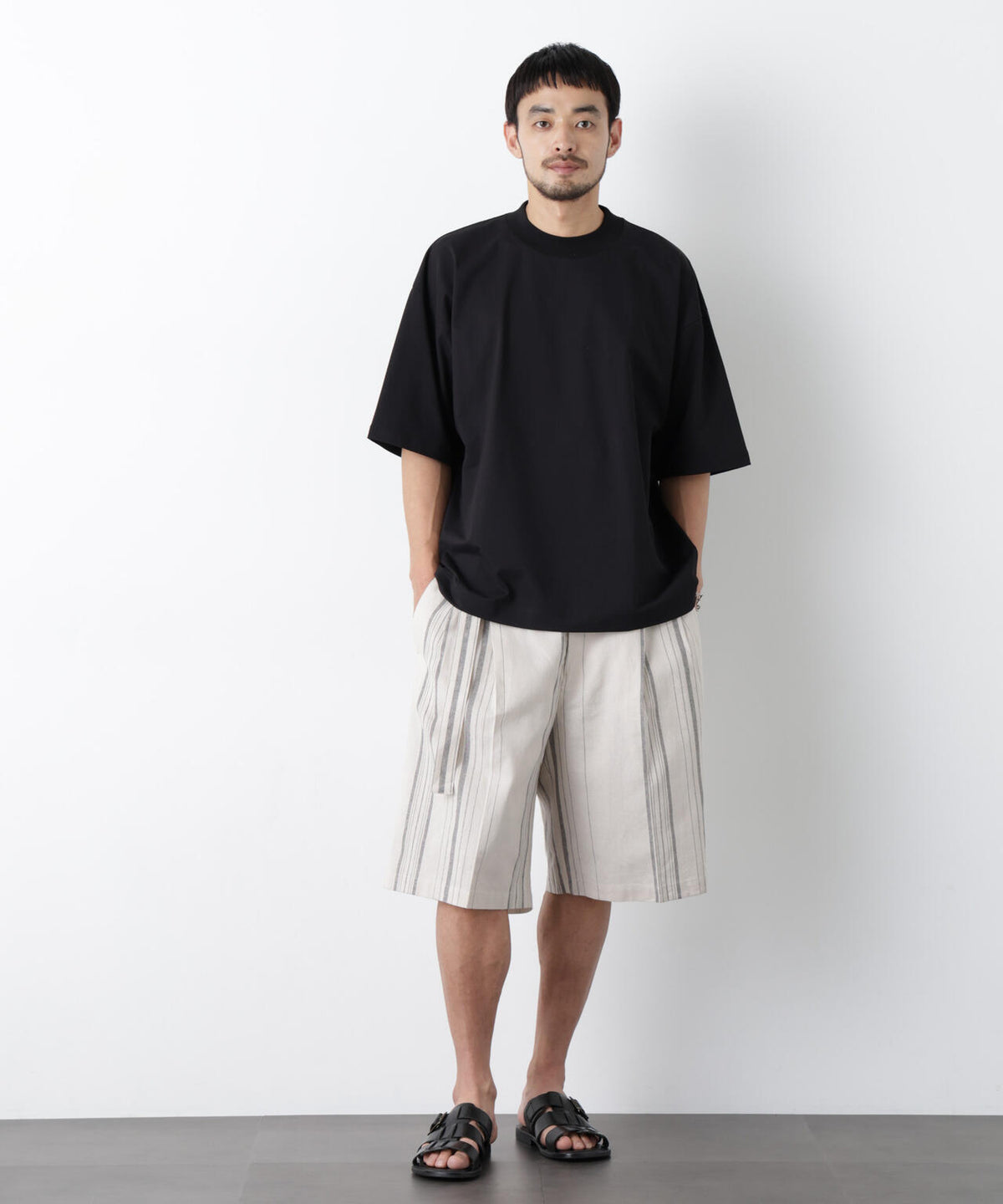 「FRENCH LINEN」 ベルテッドワイドショーツ