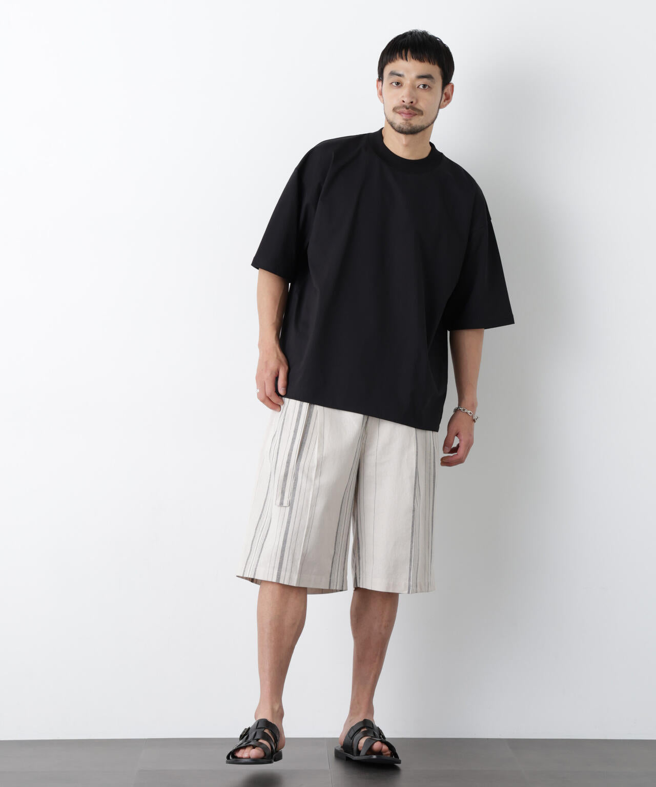 「FRENCH LINEN」 ベルテッドワイドショーツ