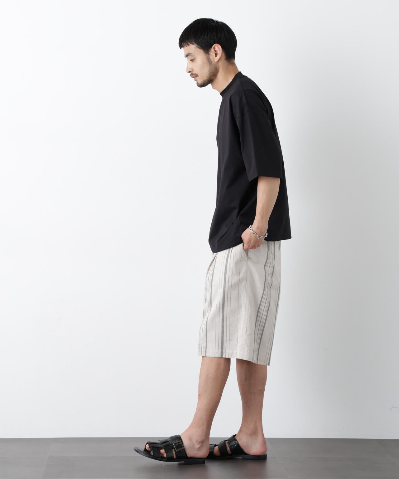 「FRENCH LINEN」 ベルテッドワイドショーツ