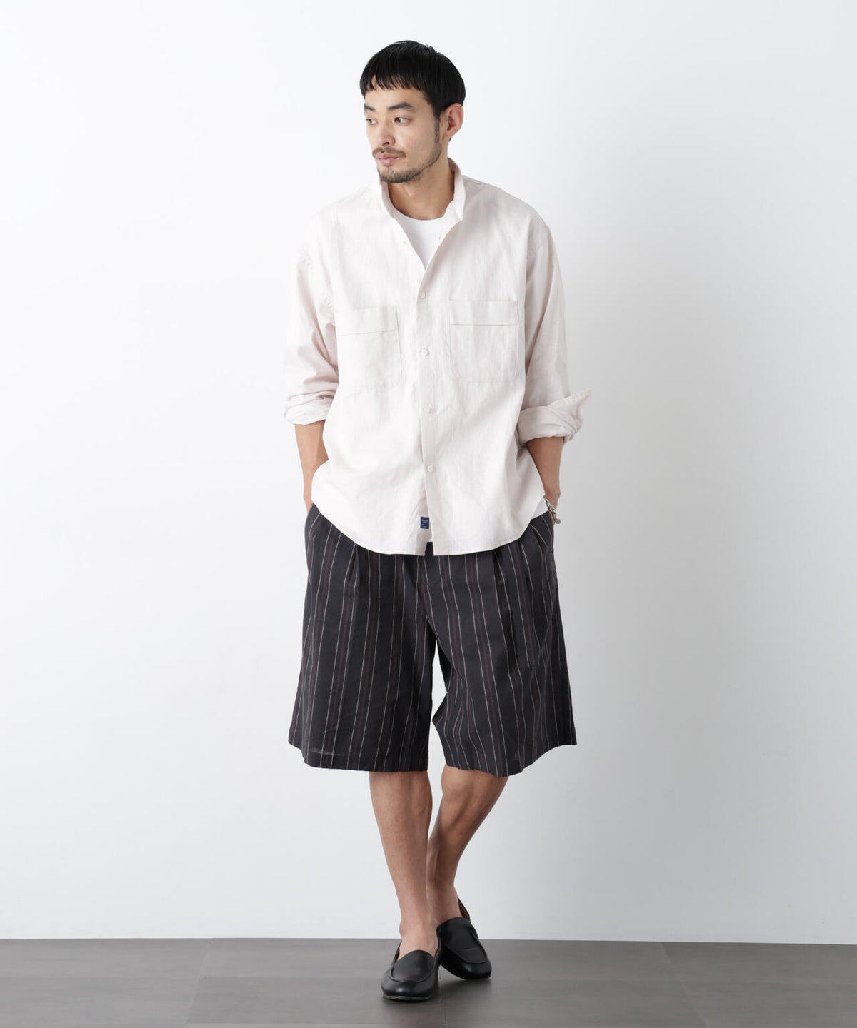 「FRENCH LINEN」 ベルテッドワイドショーツ