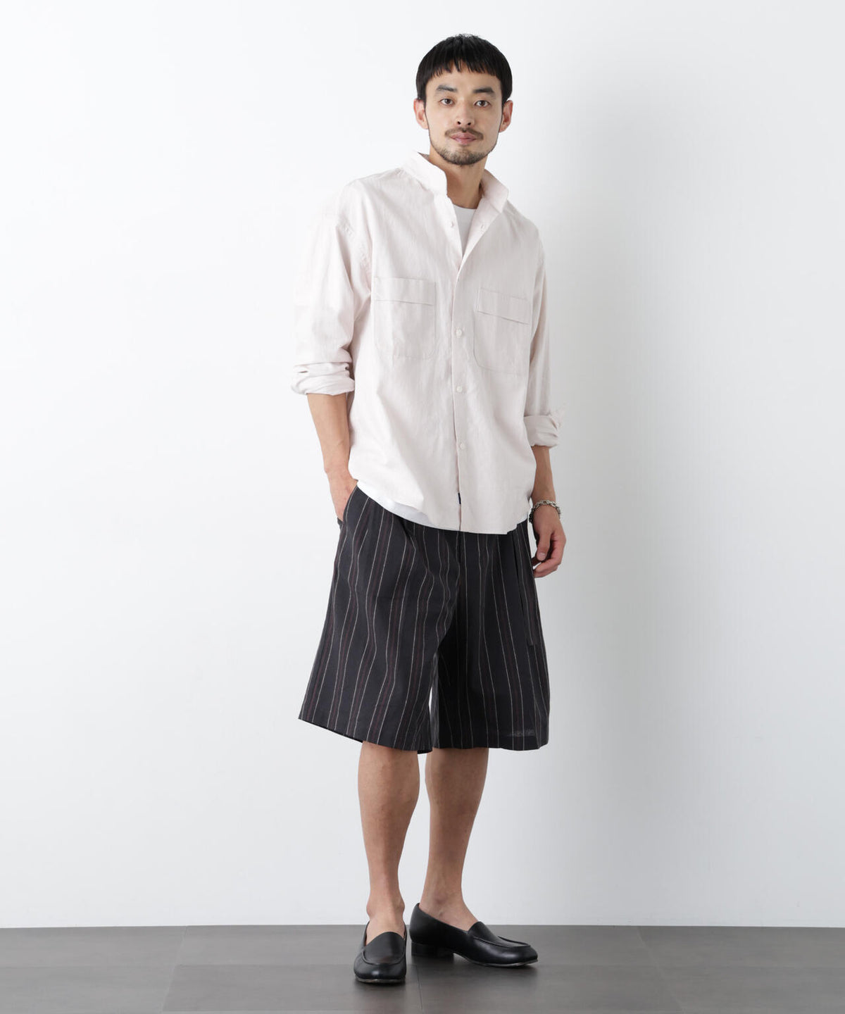 「FRENCH LINEN」 ベルテッドワイドショーツ