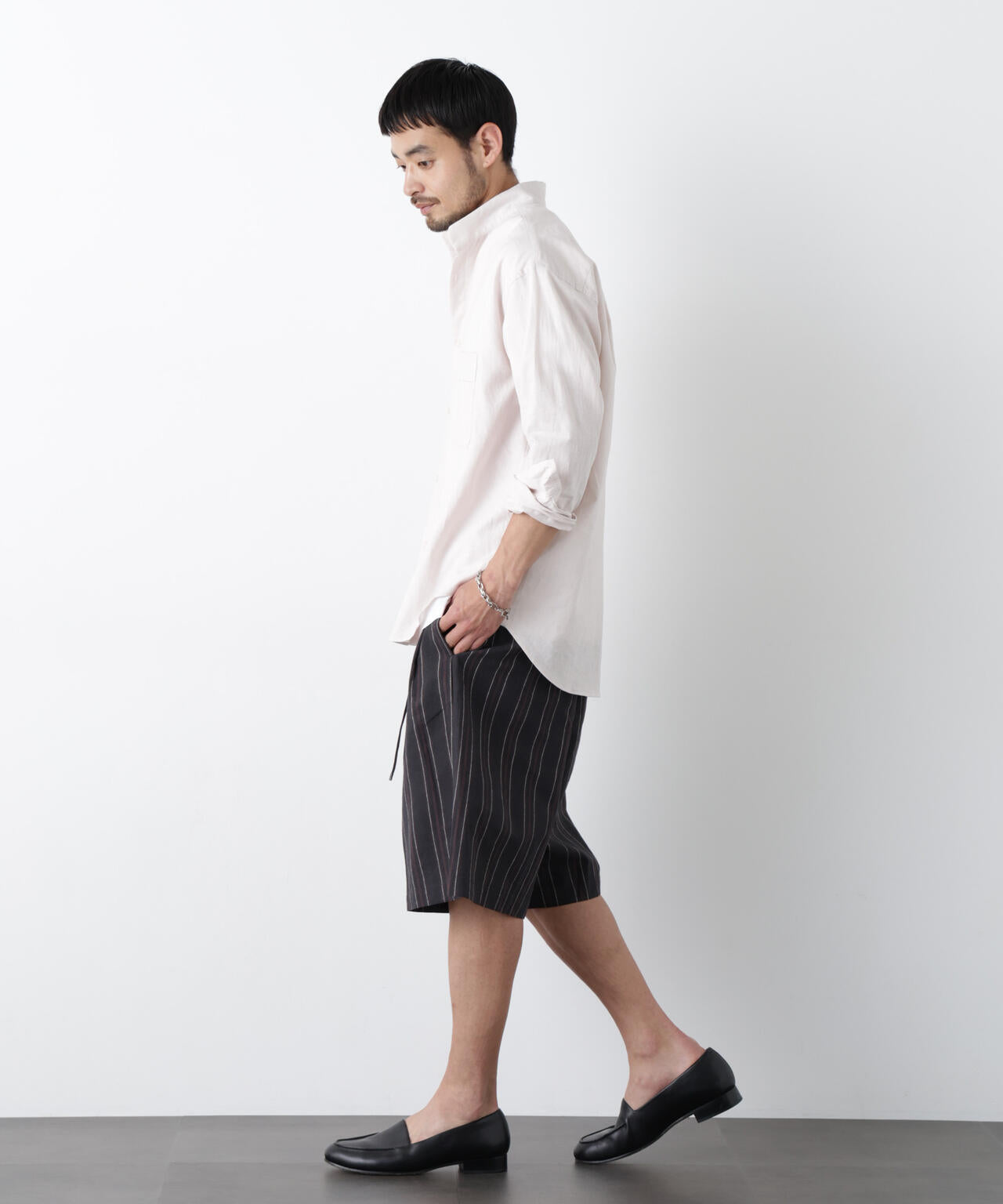「FRENCH LINEN」 ベルテッドワイドショーツ