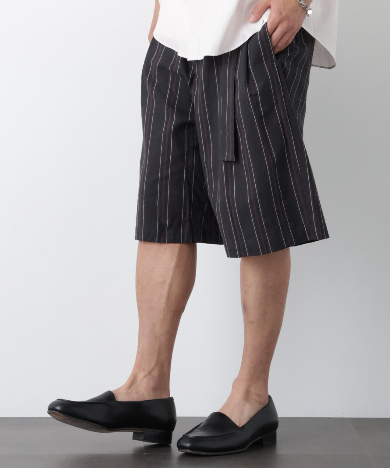 「FRENCH LINEN」 ベルテッドワイドショーツ