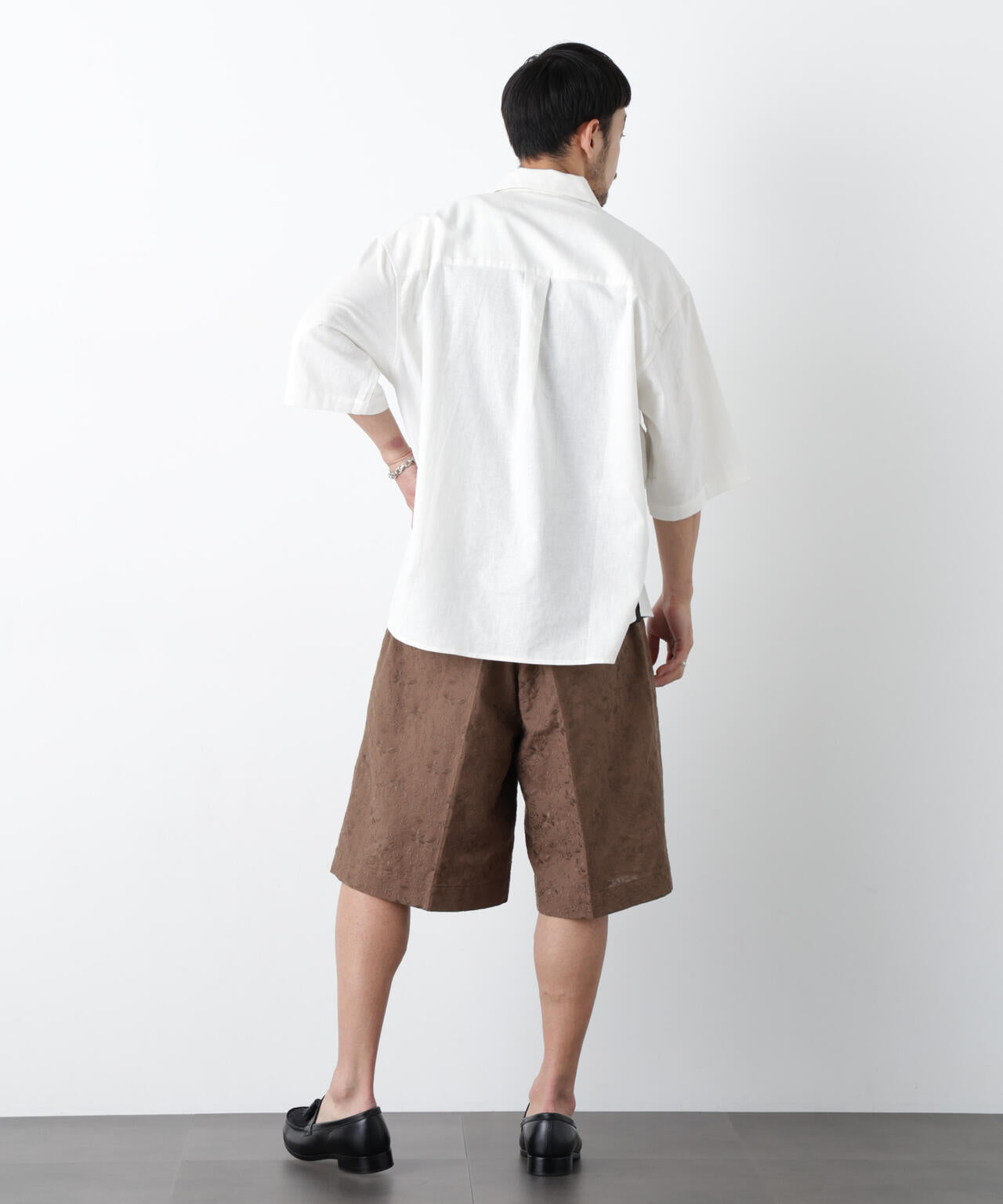 「OtoNANO」×masoret 総柄刺繍ショートパンツ(セットアップ可)