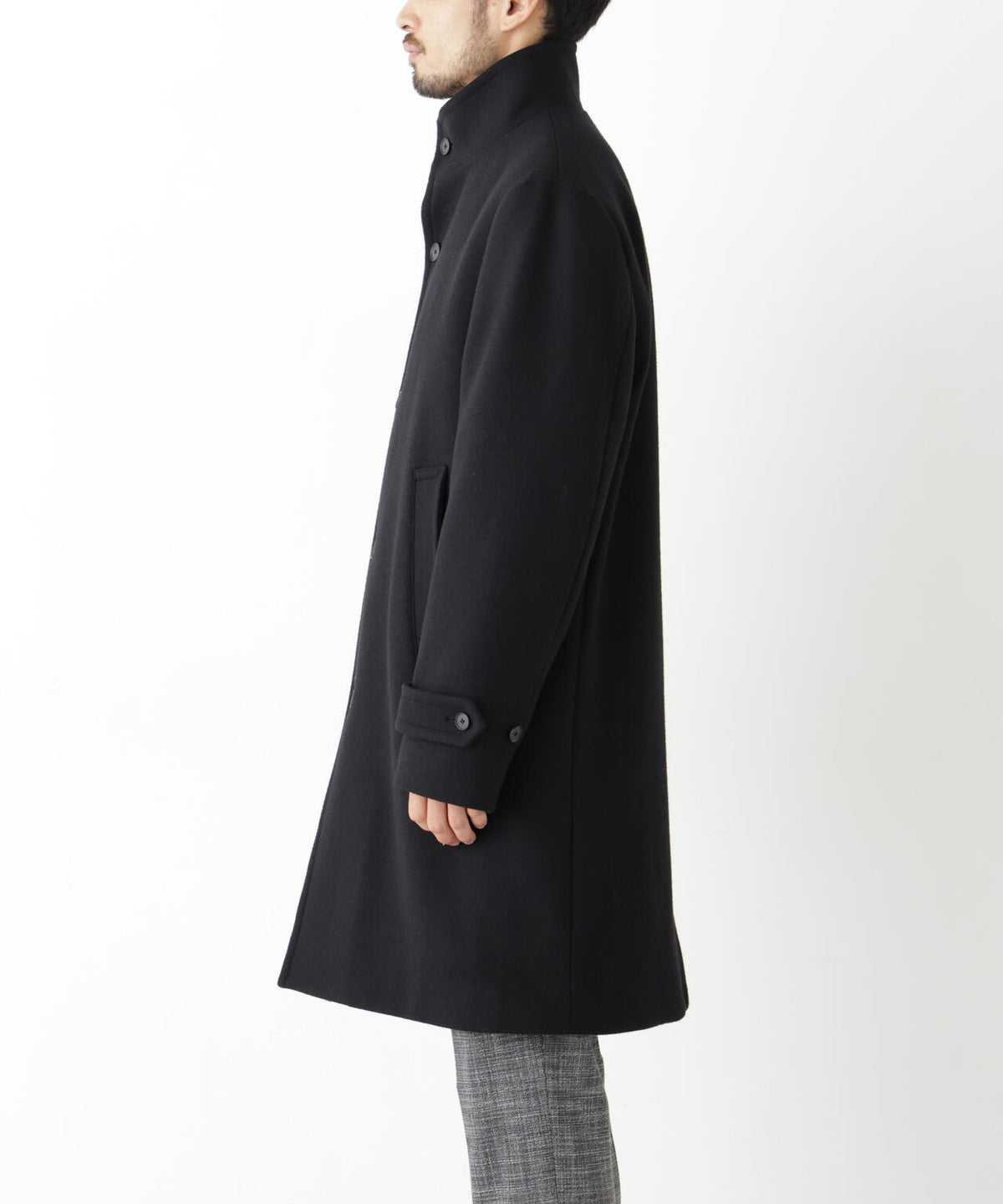 「NEW ON COAT」ウール/Nスタンドカラーコート