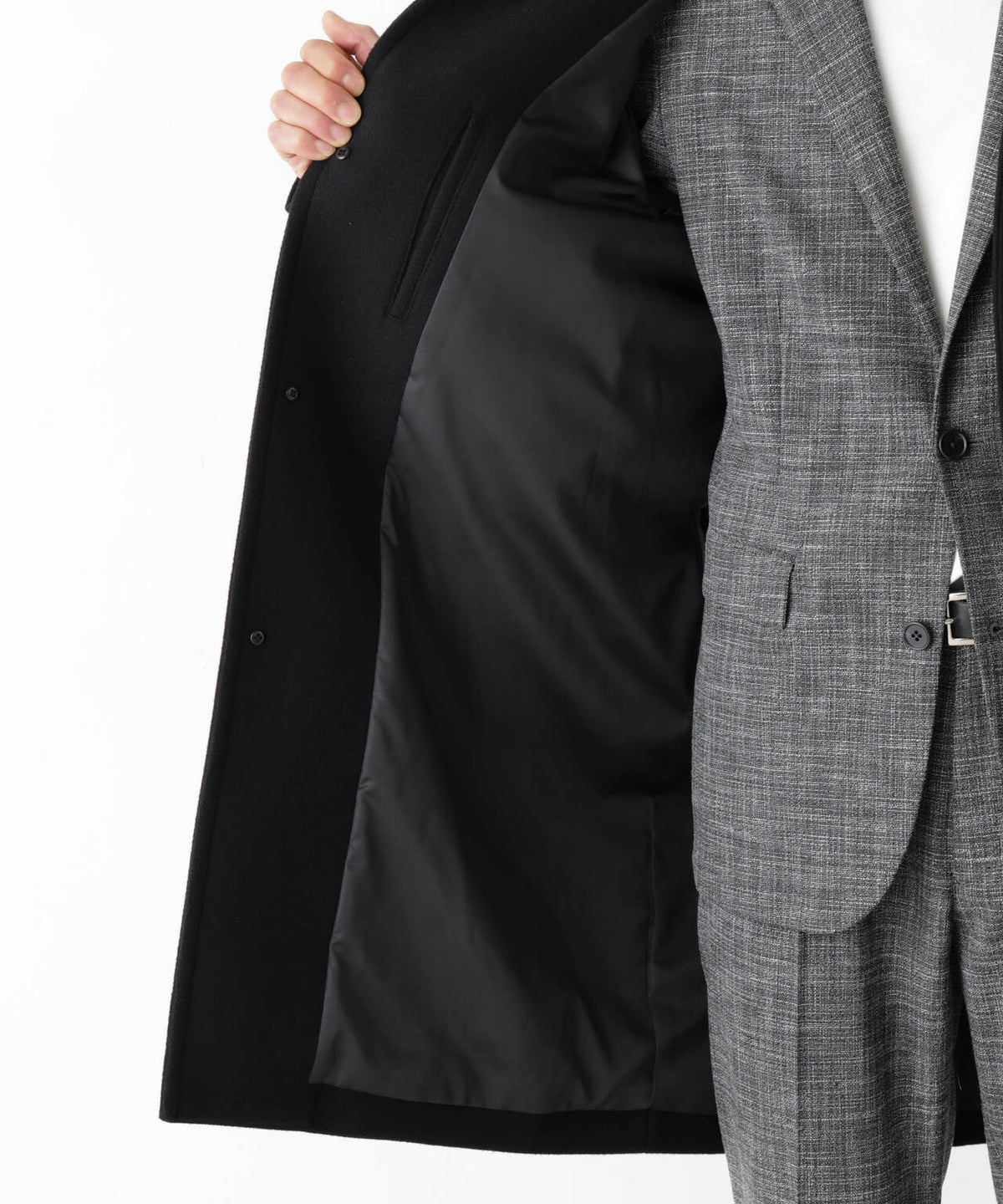 「NEW ON COAT」ウール/Nスタンドカラーコート