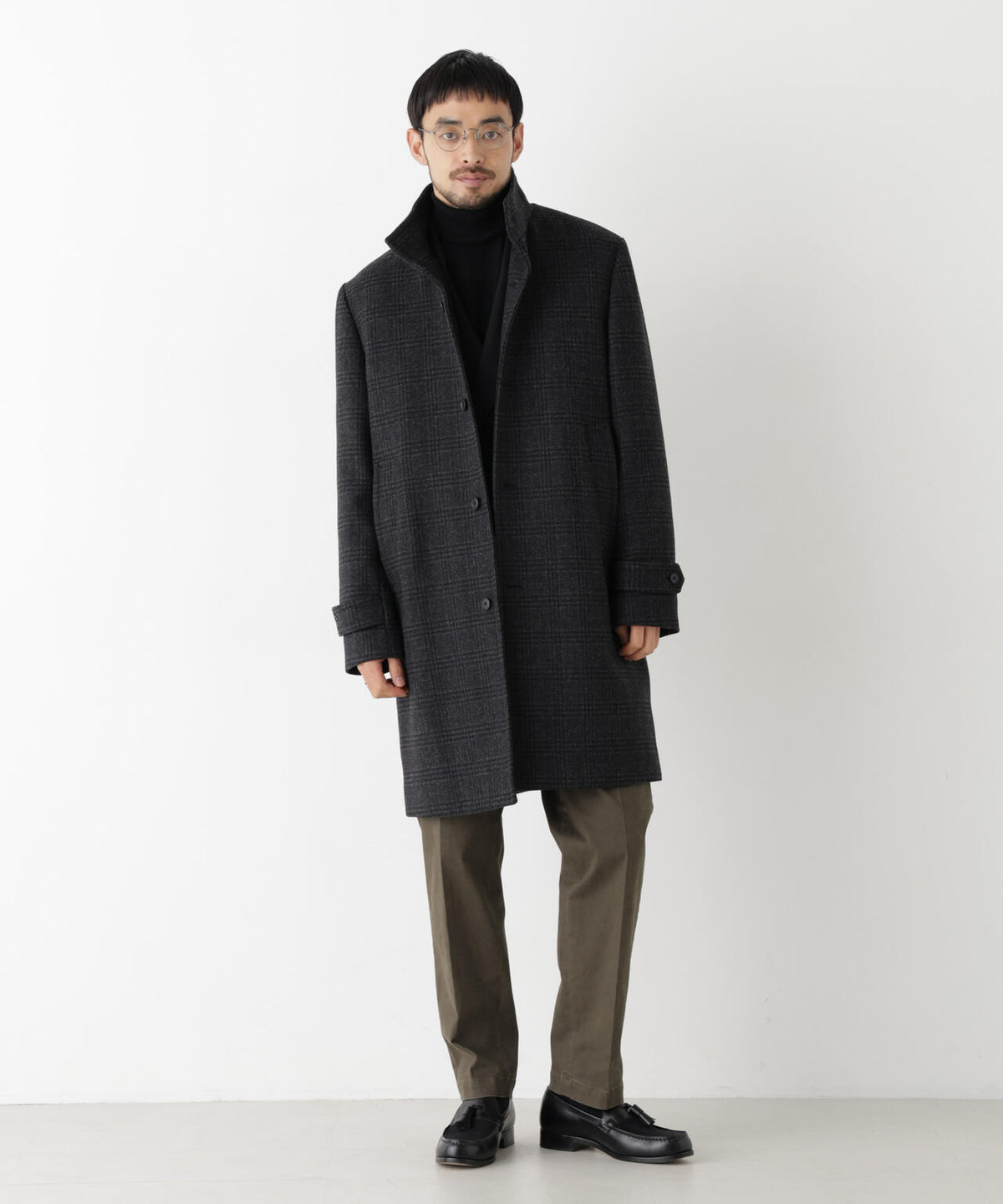 「NEW ON COAT」ウール/Nスタンドカラーコート