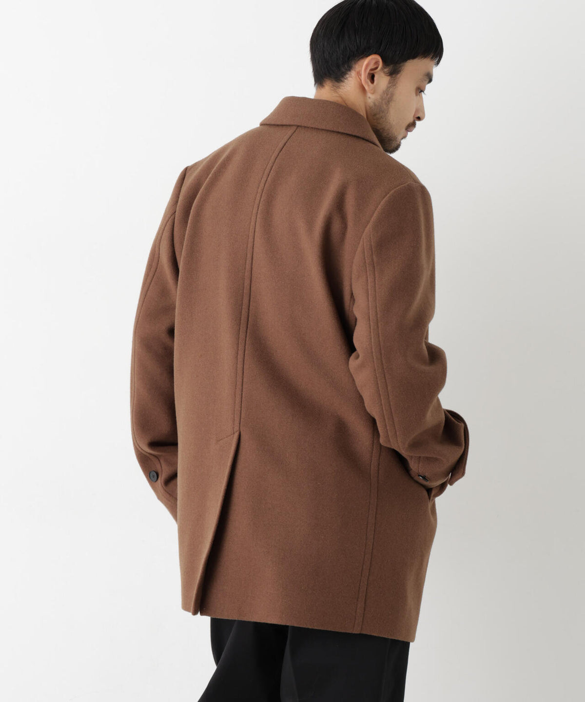 「NEW ON COAT」ウール/Nショートステンカラーコート