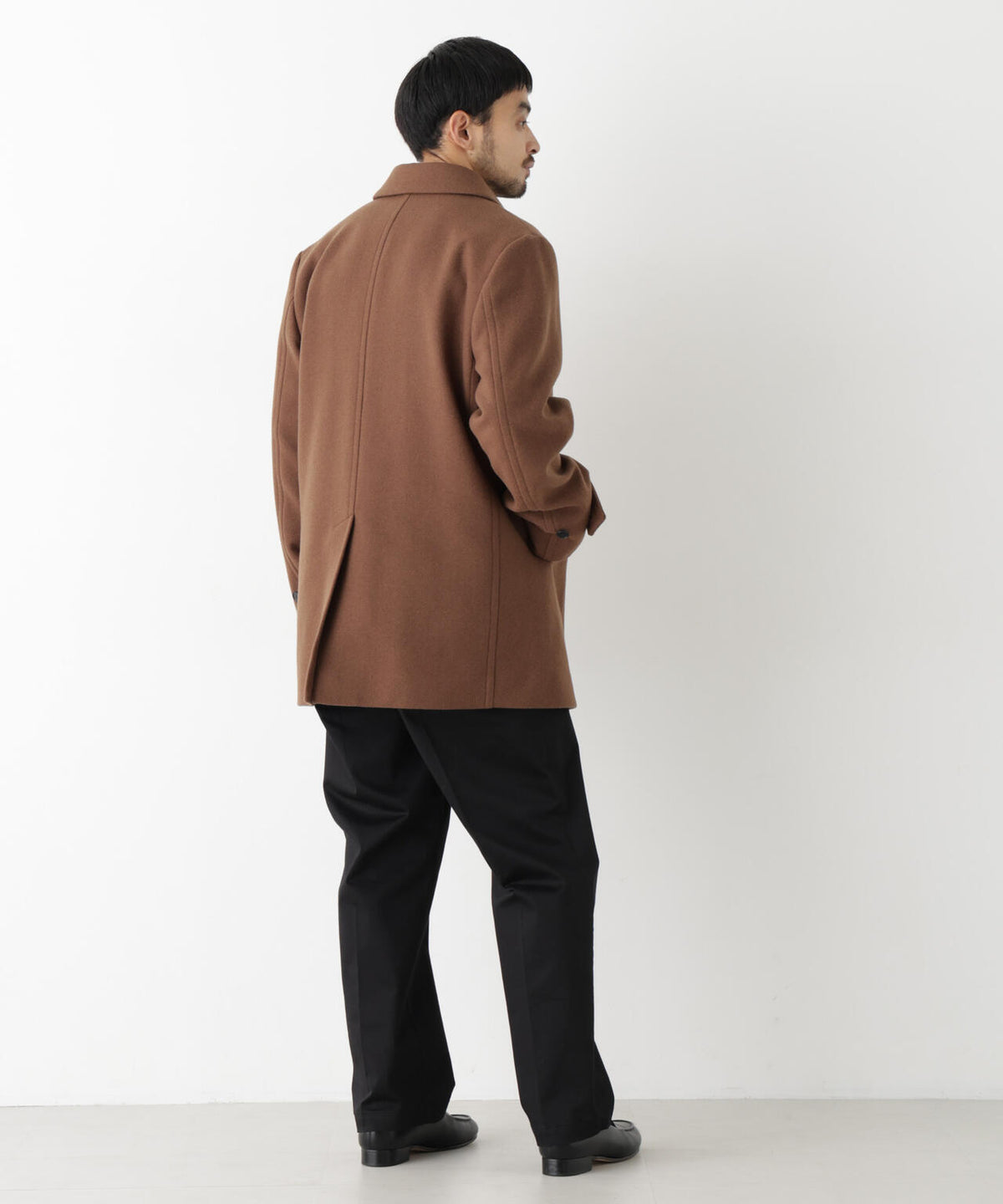 「NEW ON COAT」ウール/Nショートステンカラーコート