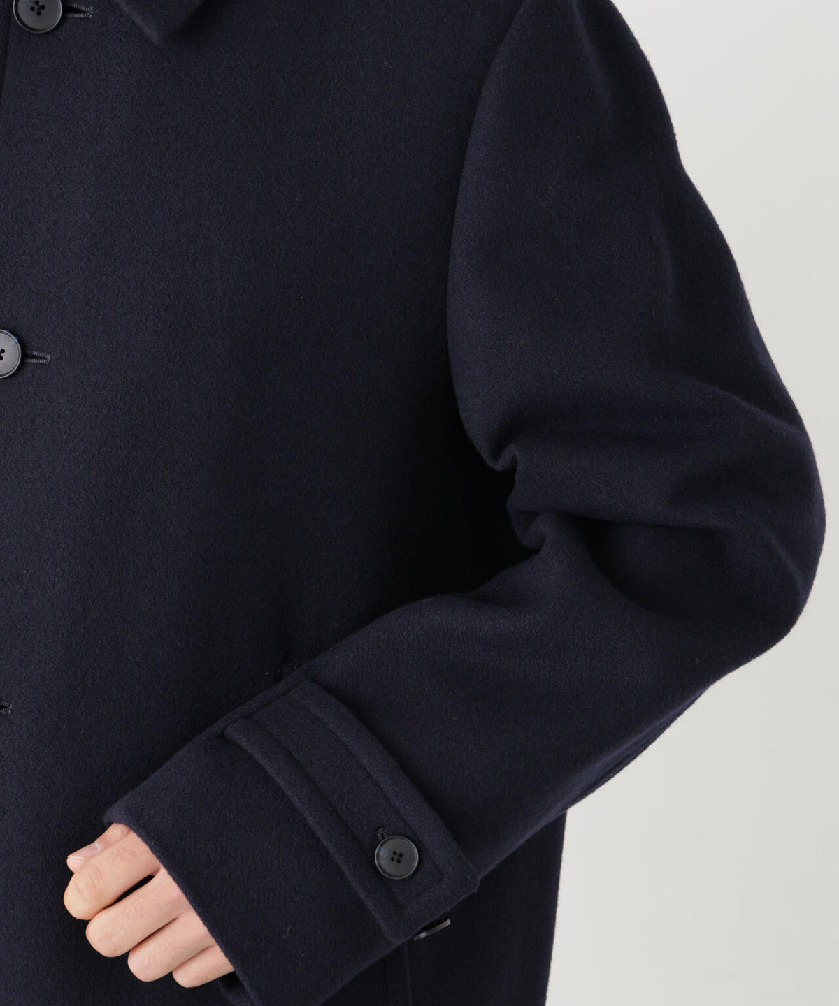 「NEW ON COAT」ウール/Nショートステンカラーコート