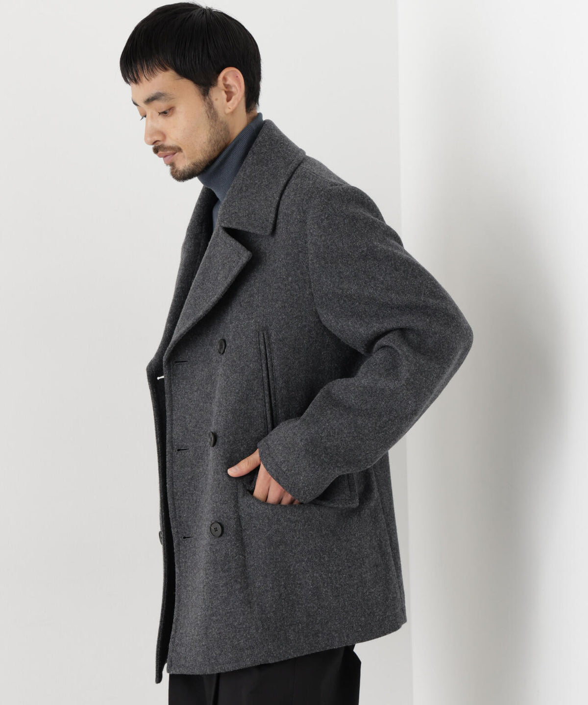 「NEW ON COAT」ウール/NショートPコート
