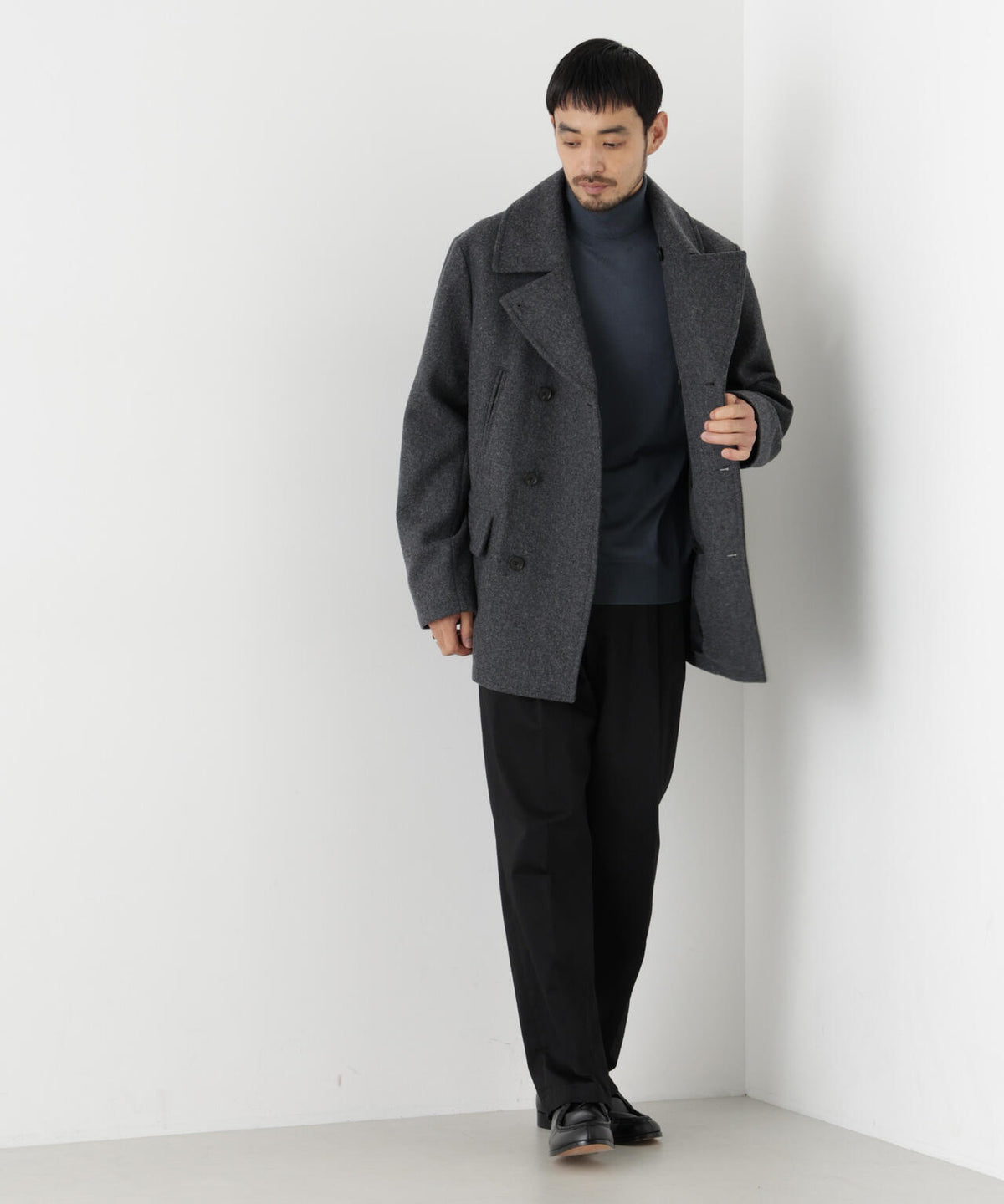 「NEW ON COAT」ウール/NショートPコート