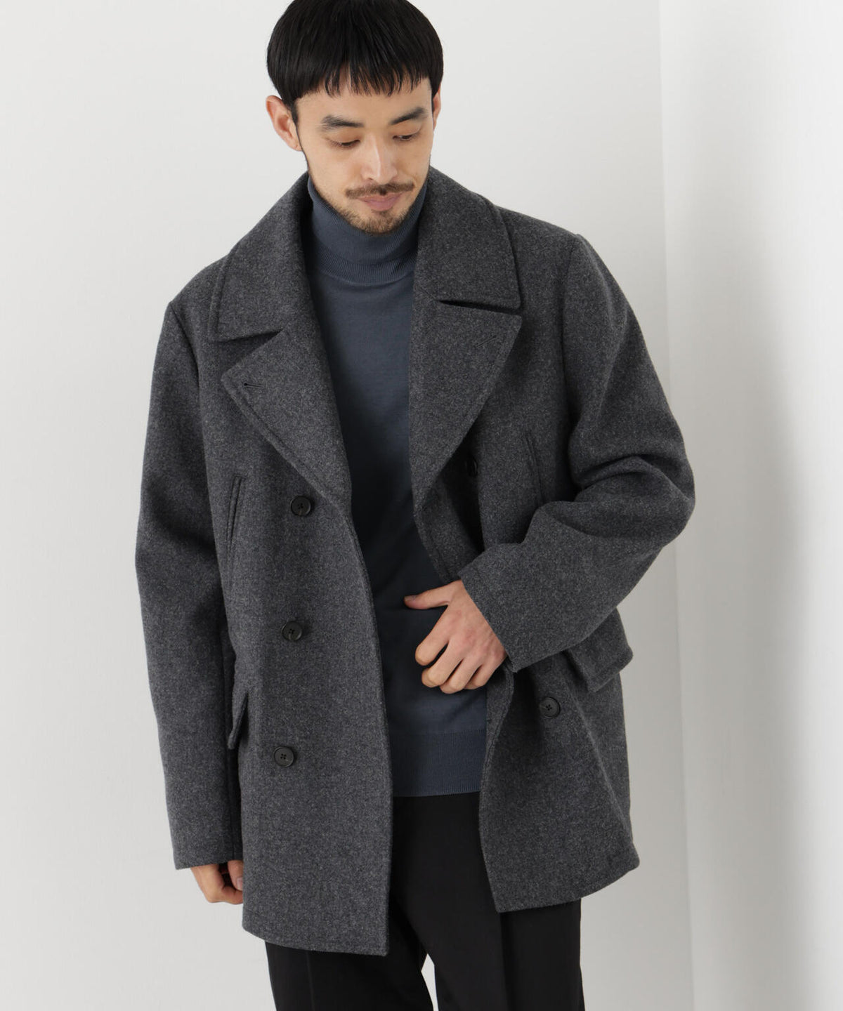 「NEW ON COAT」ウール/NショートPコート