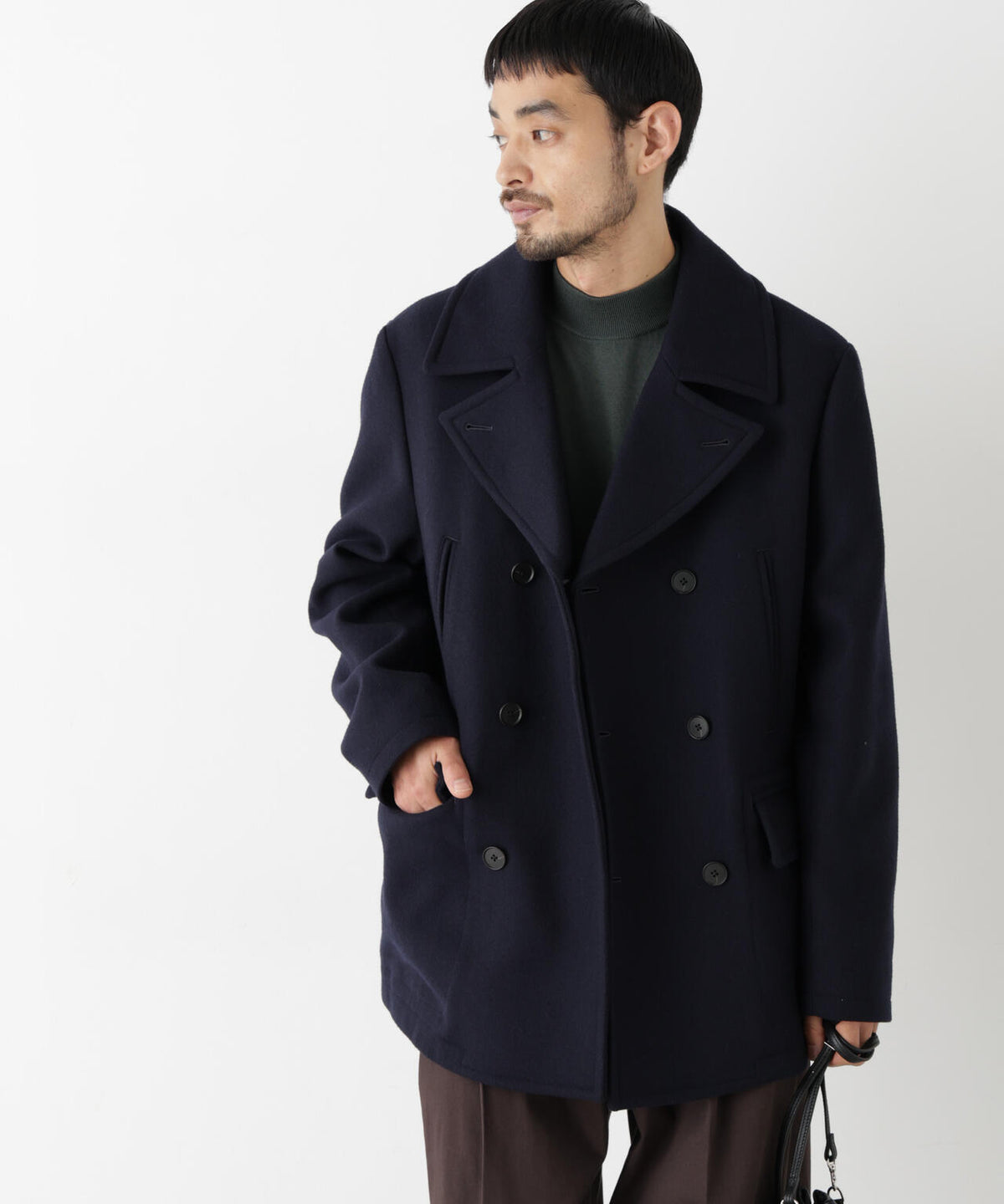 「NEW ON COAT」ウール/NショートPコート