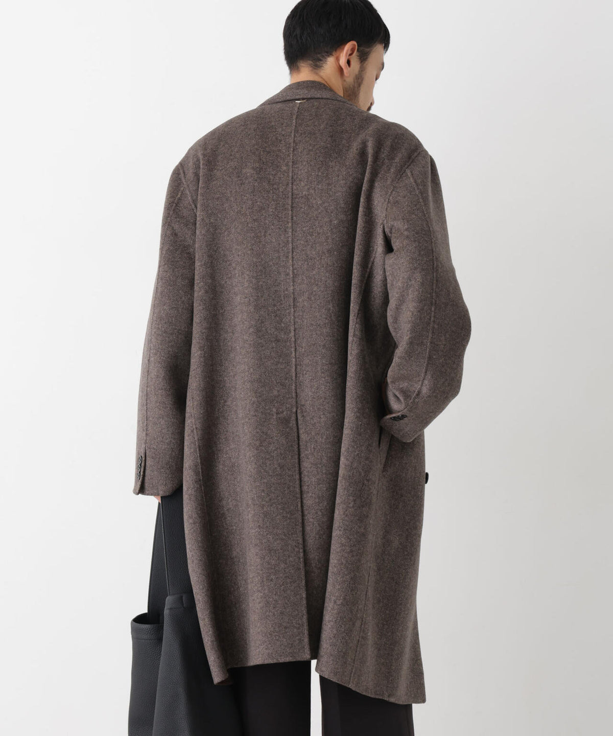 「ASSEMBLANC」 カシミヤブレンドリバーピークドラペルダブルコート