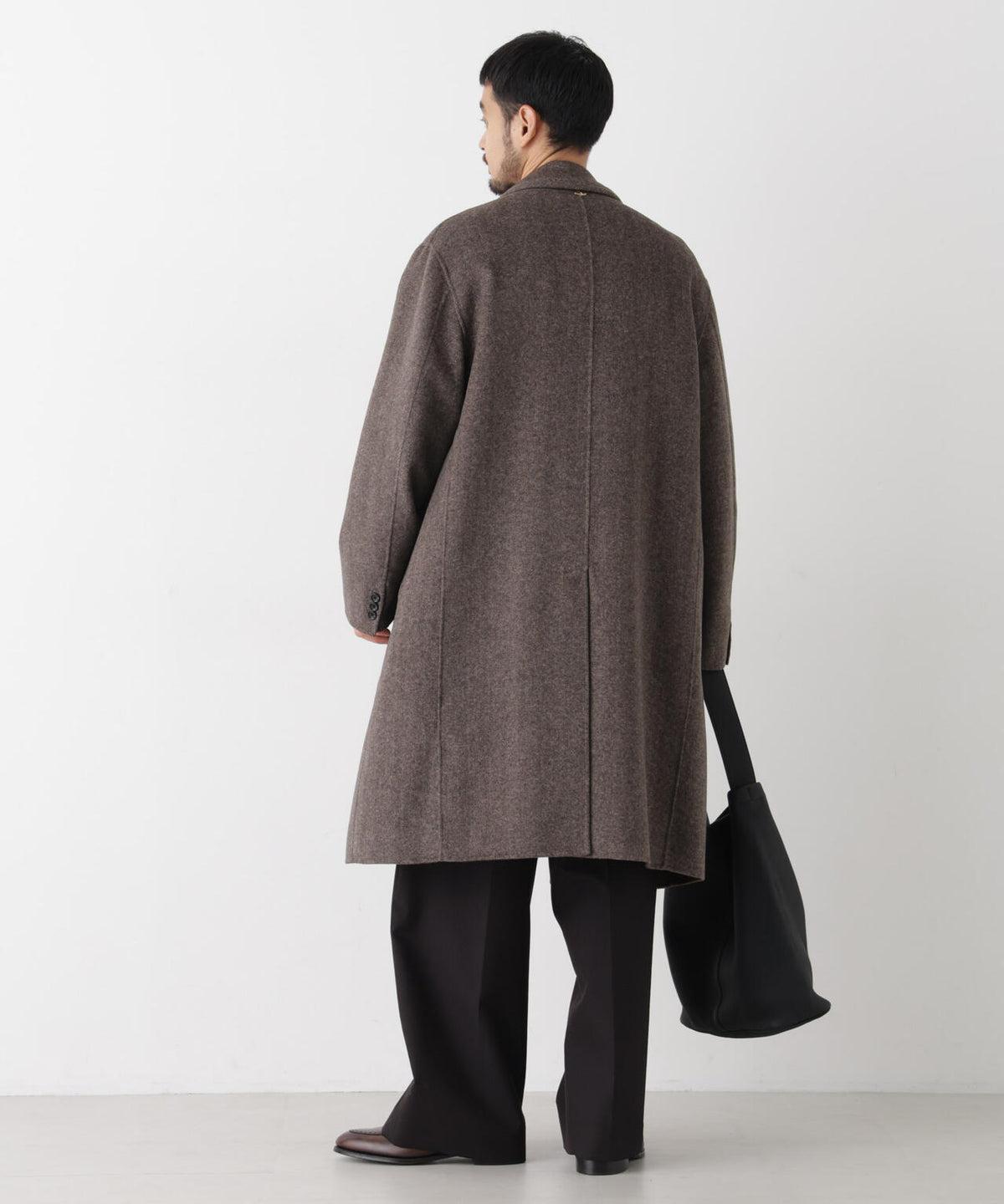 「ASSEMBLANC」 カシミヤブレンドリバーピークドラペルダブルコート