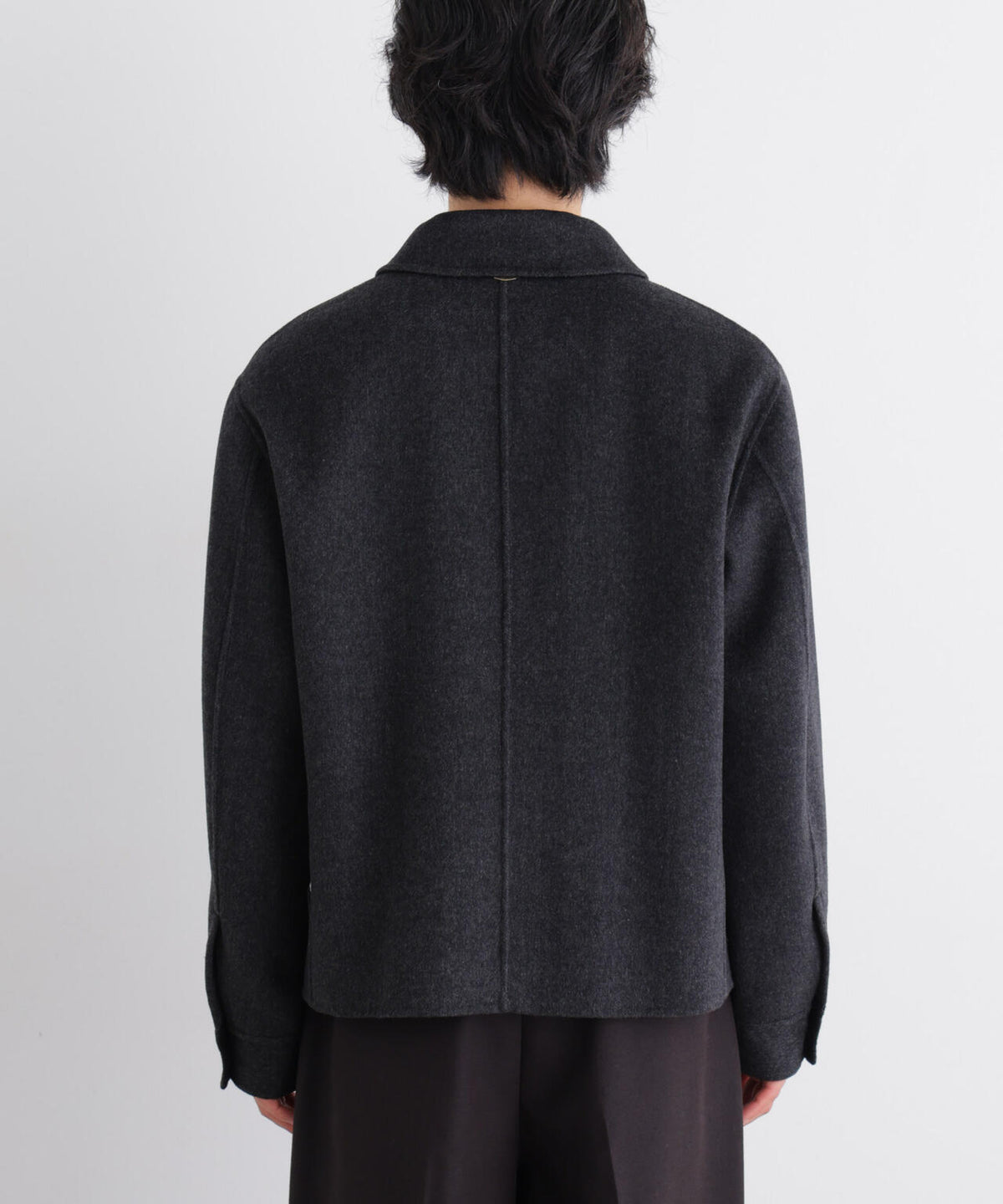 「ASSEMBLANC」 カシミヤブレンドリバーZIPブルゾン