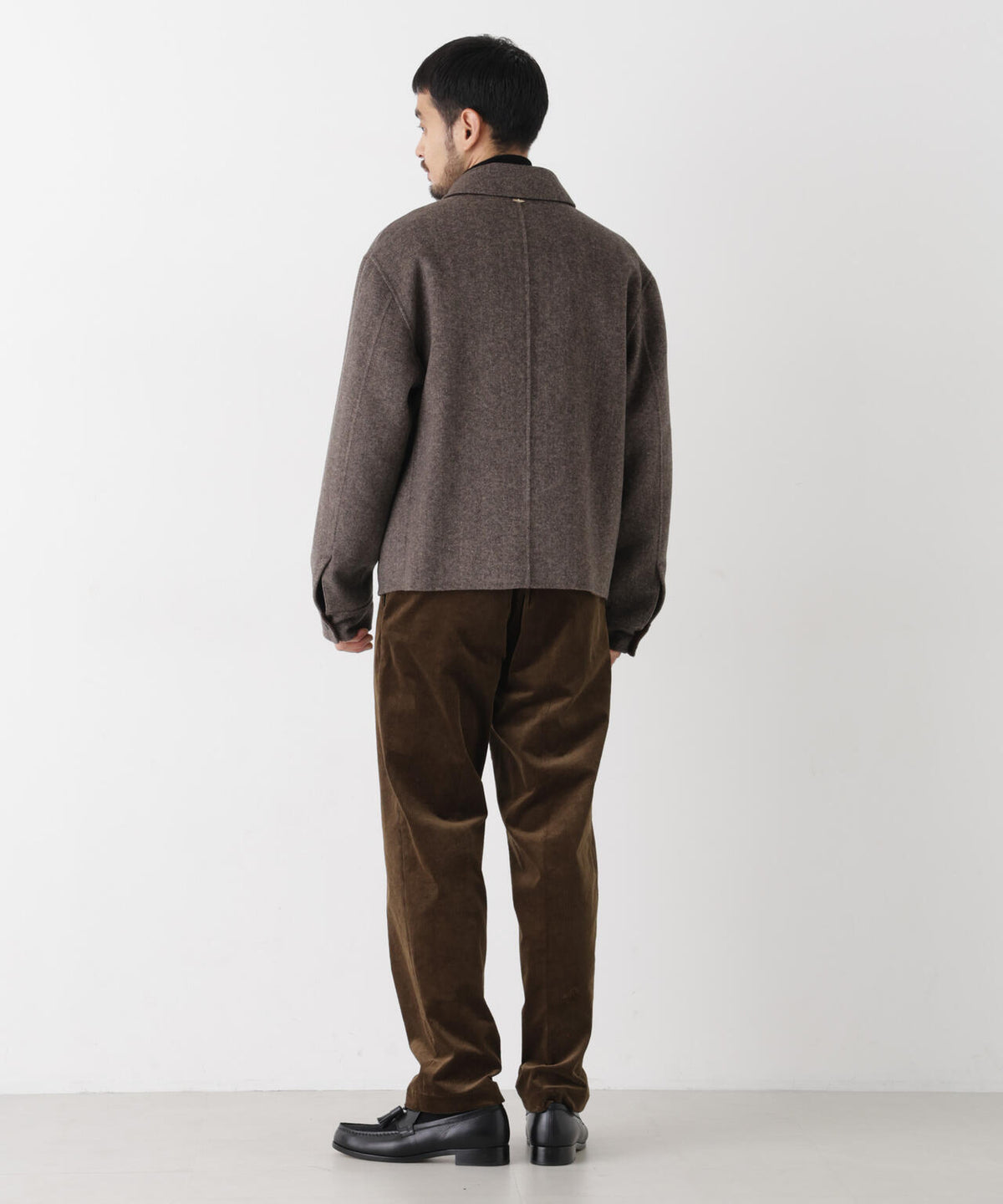 「ASSEMBLANC」 カシミヤブレンドリバーZIPブルゾン