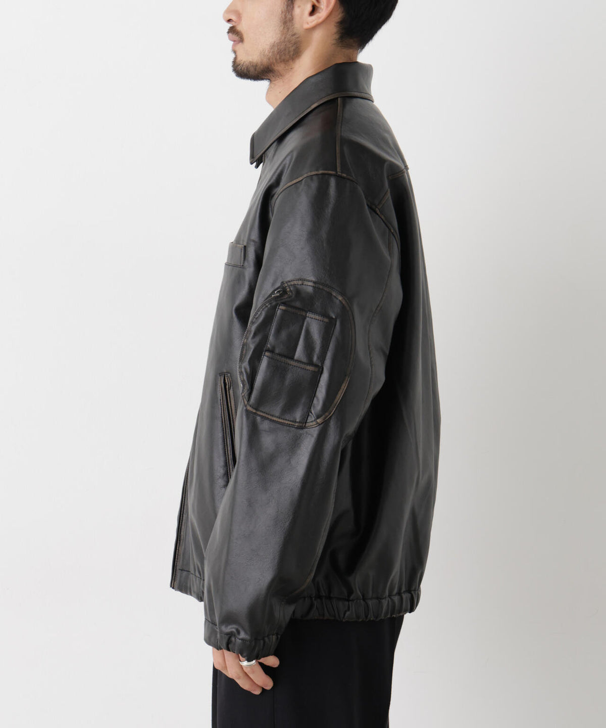 「SURPLUS」フェイクレザーフライトジャケット