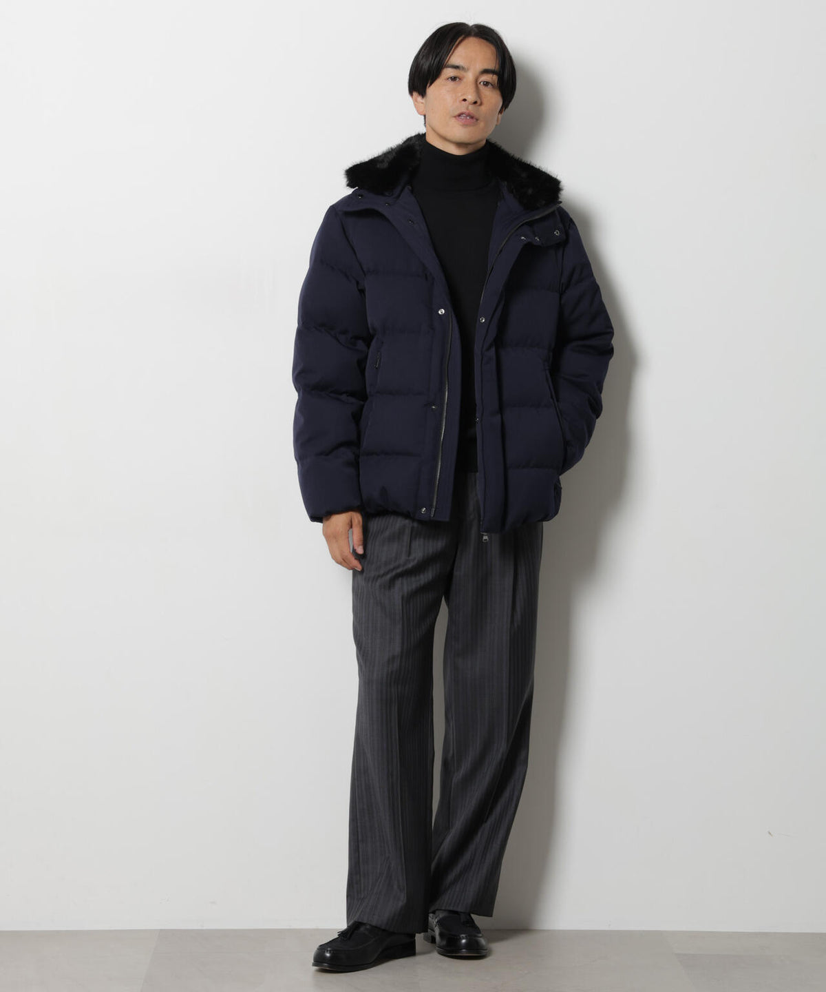 「西川ダウン(R)」サージフェイクファーカラーショートダウン