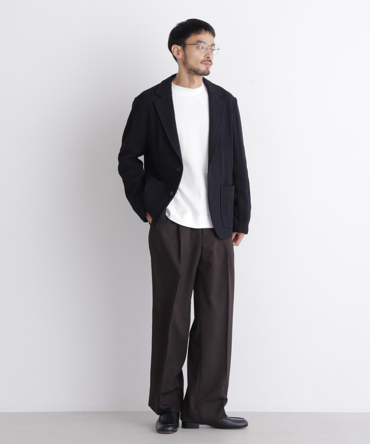 【大人気セットアップ】「DamerinoJacket」TEXBRID(R) リンクスストライプジャージージャケット