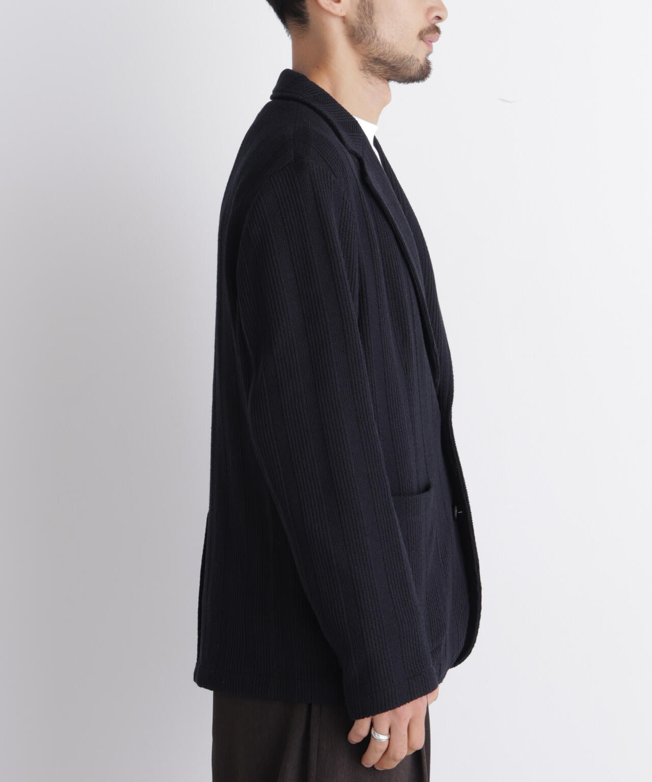 【大人気セットアップ】「DamerinoJacket」TEXBRID(R) リンクスストライプジャージージャケット