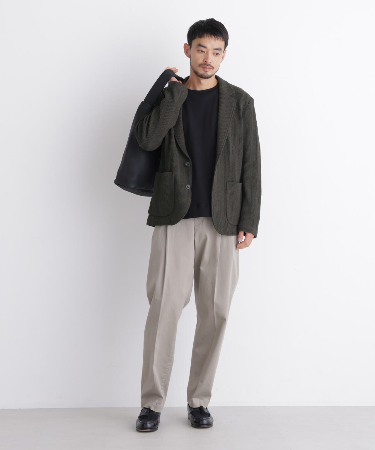 【大人気セットアップ】「DamerinoJacket」TEXBRID(R) リンクスストライプジャージージャケット
