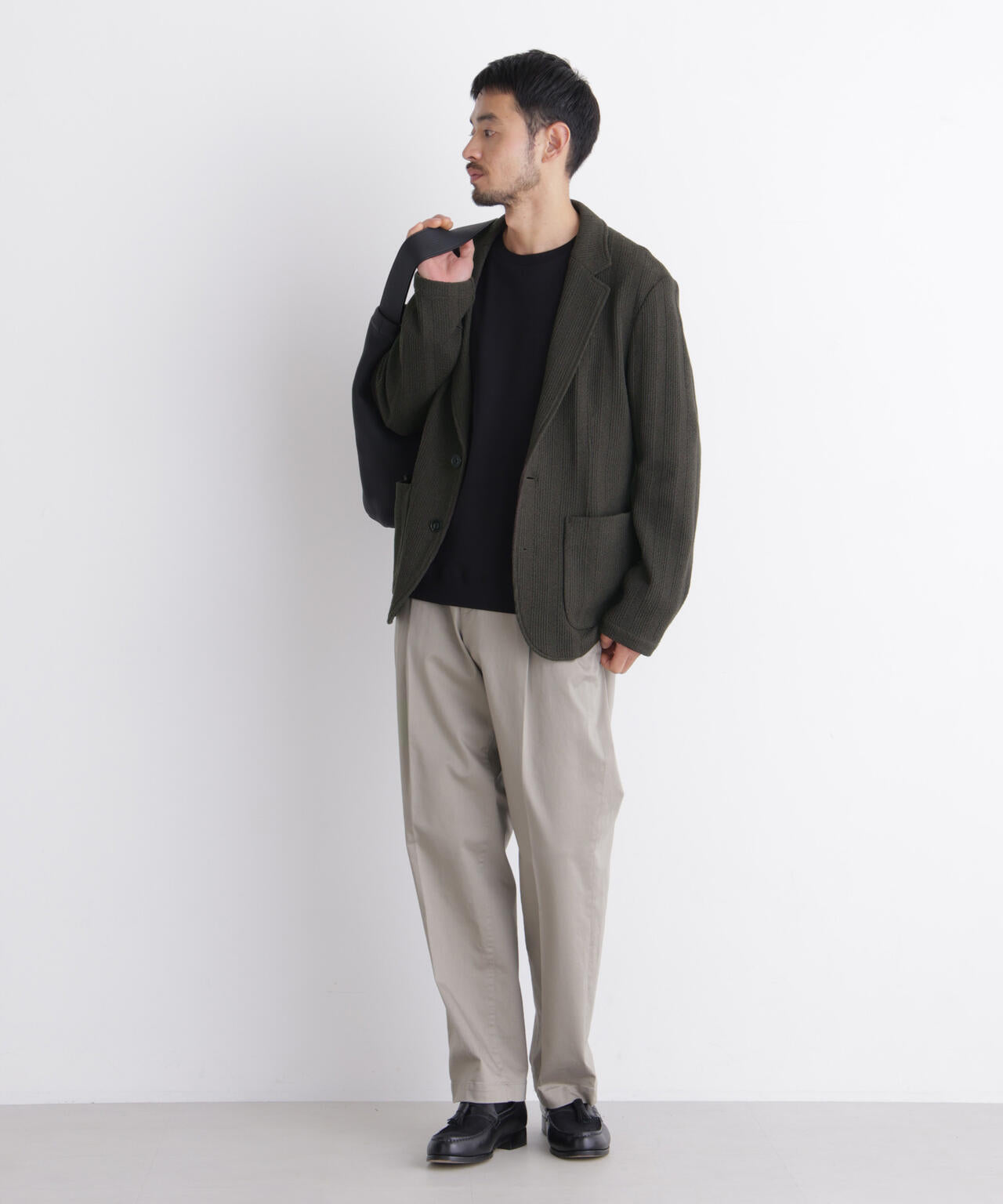【大人気セットアップ】「DamerinoJacket」TEXBRID(R) リンクスストライプジャージージャケット