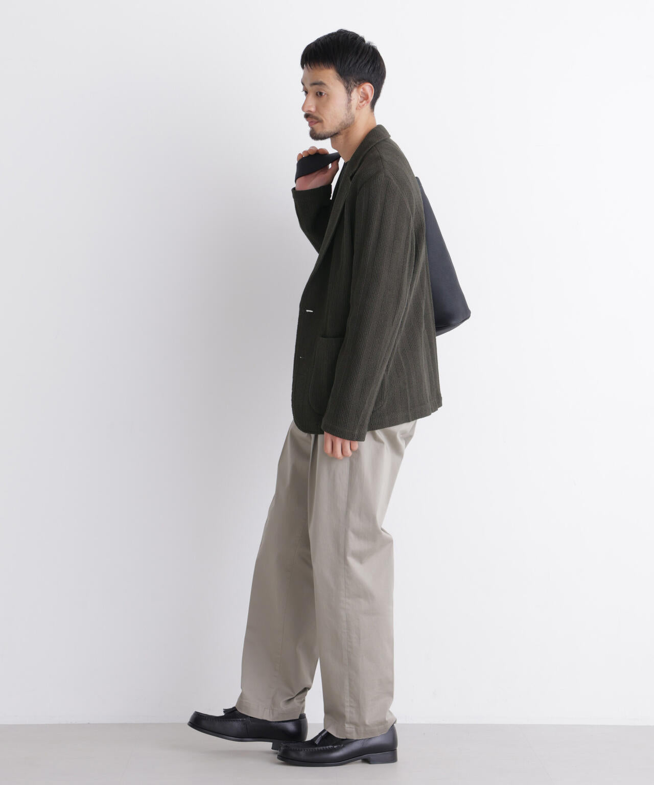 【大人気セットアップ】「DamerinoJacket」TEXBRID(R) リンクスストライプジャージージャケット