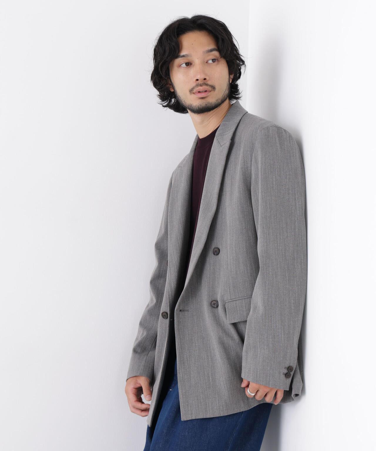 「DELEGANT」 ダブルブレストジャケット(セットアップ可)