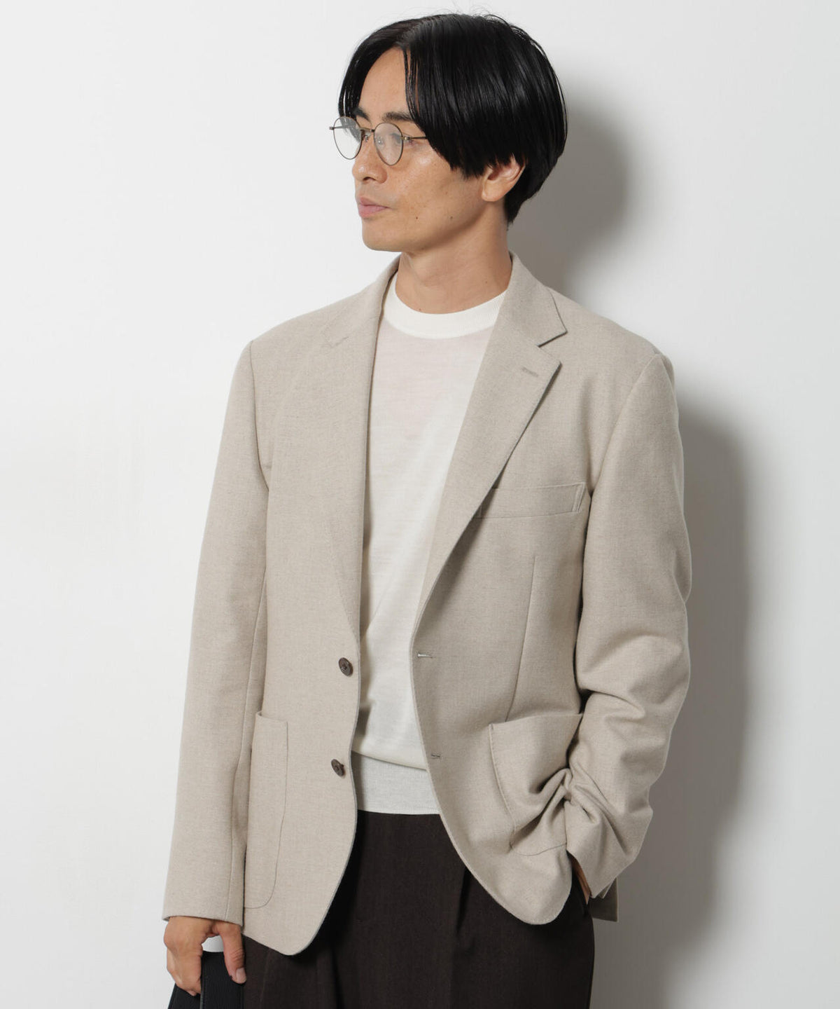 「DamerinoJacket」 カシミヤミックスウォッシャブルツイードジャケット