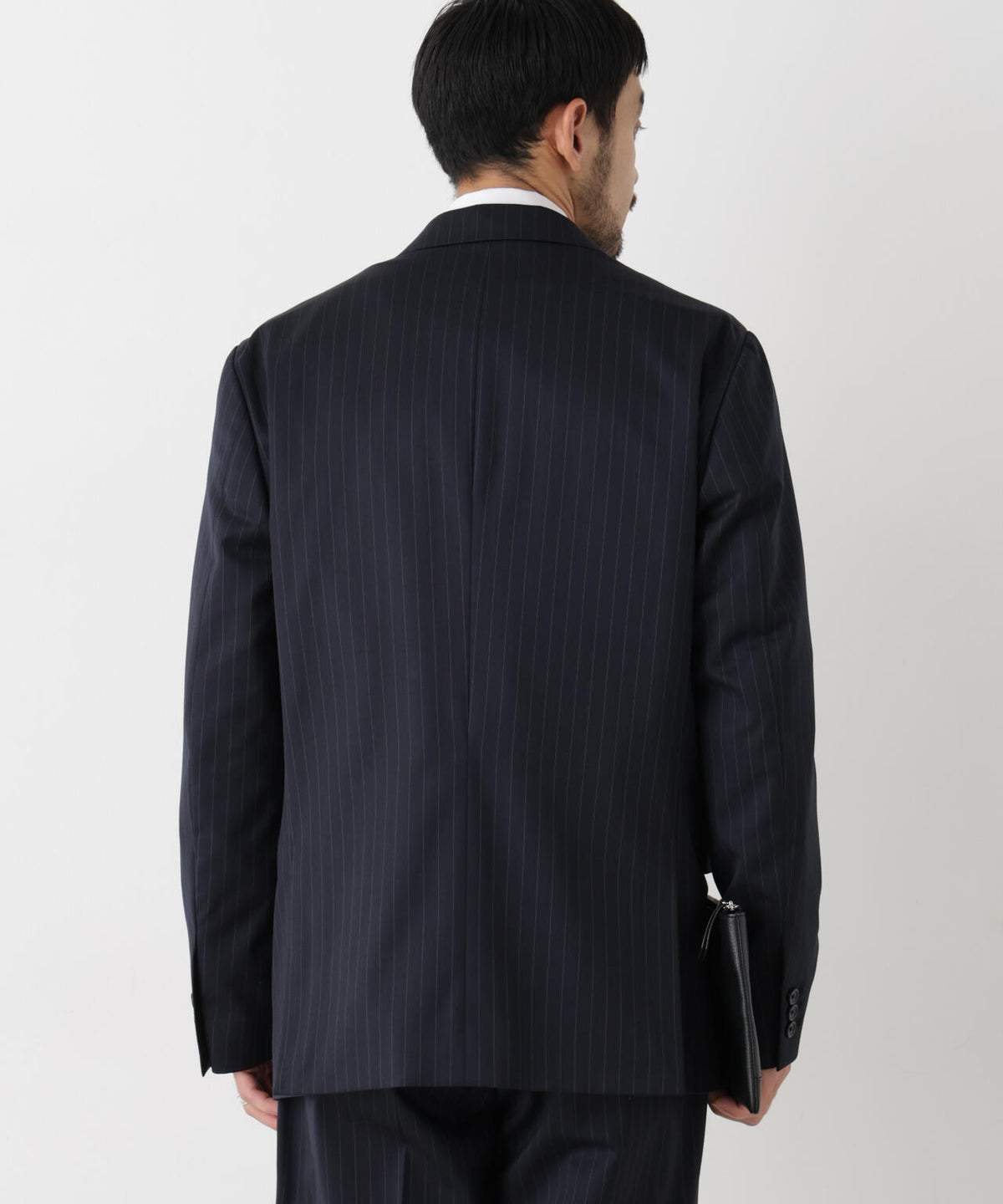 【形態安定】「DamerinoFormal」ウールPペンシルストライプJK/WASHABLE(セットアップ可)