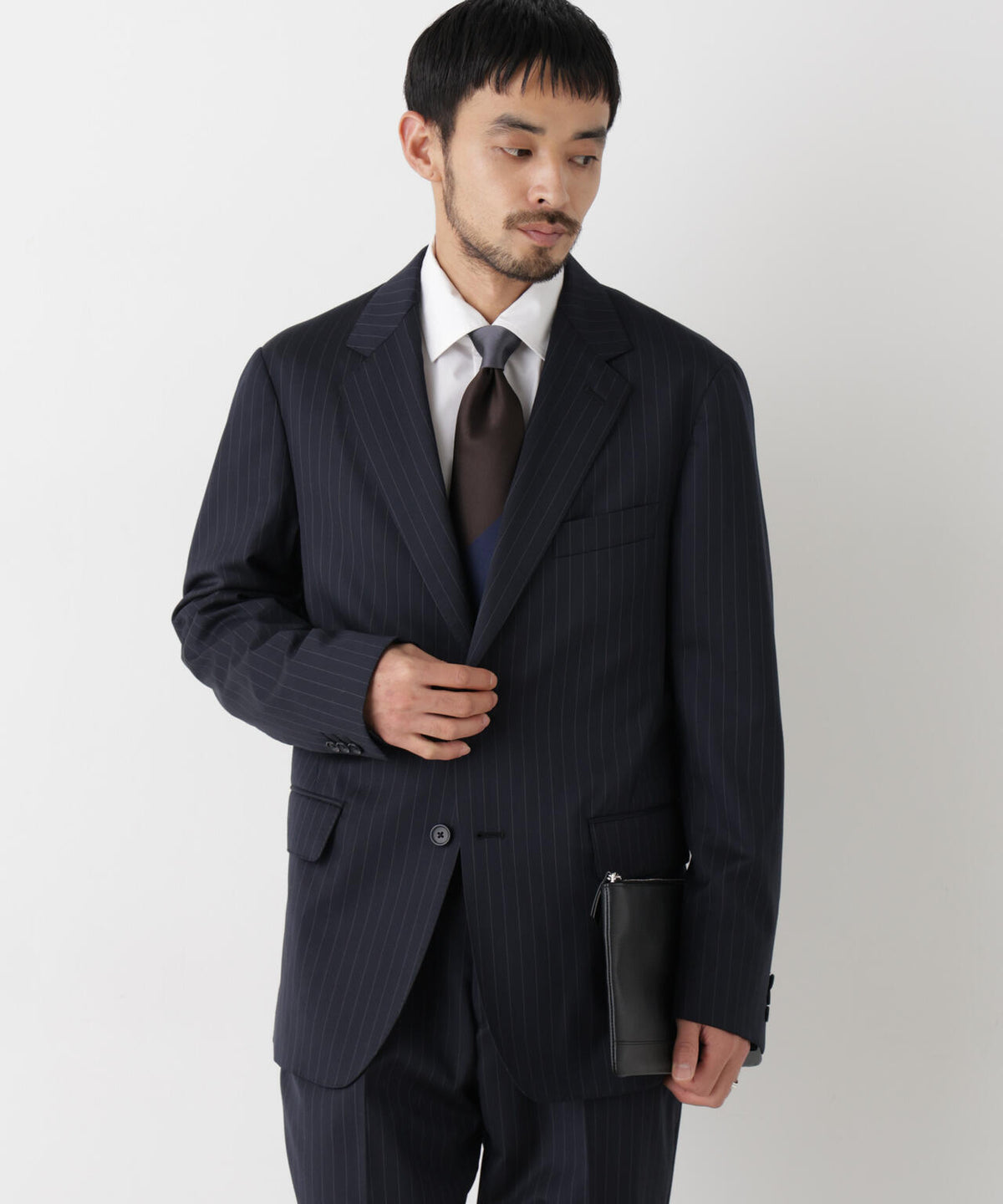 【形態安定】「DamerinoFormal」ウールPペンシルストライプJK/WASHABLE(セットアップ可)