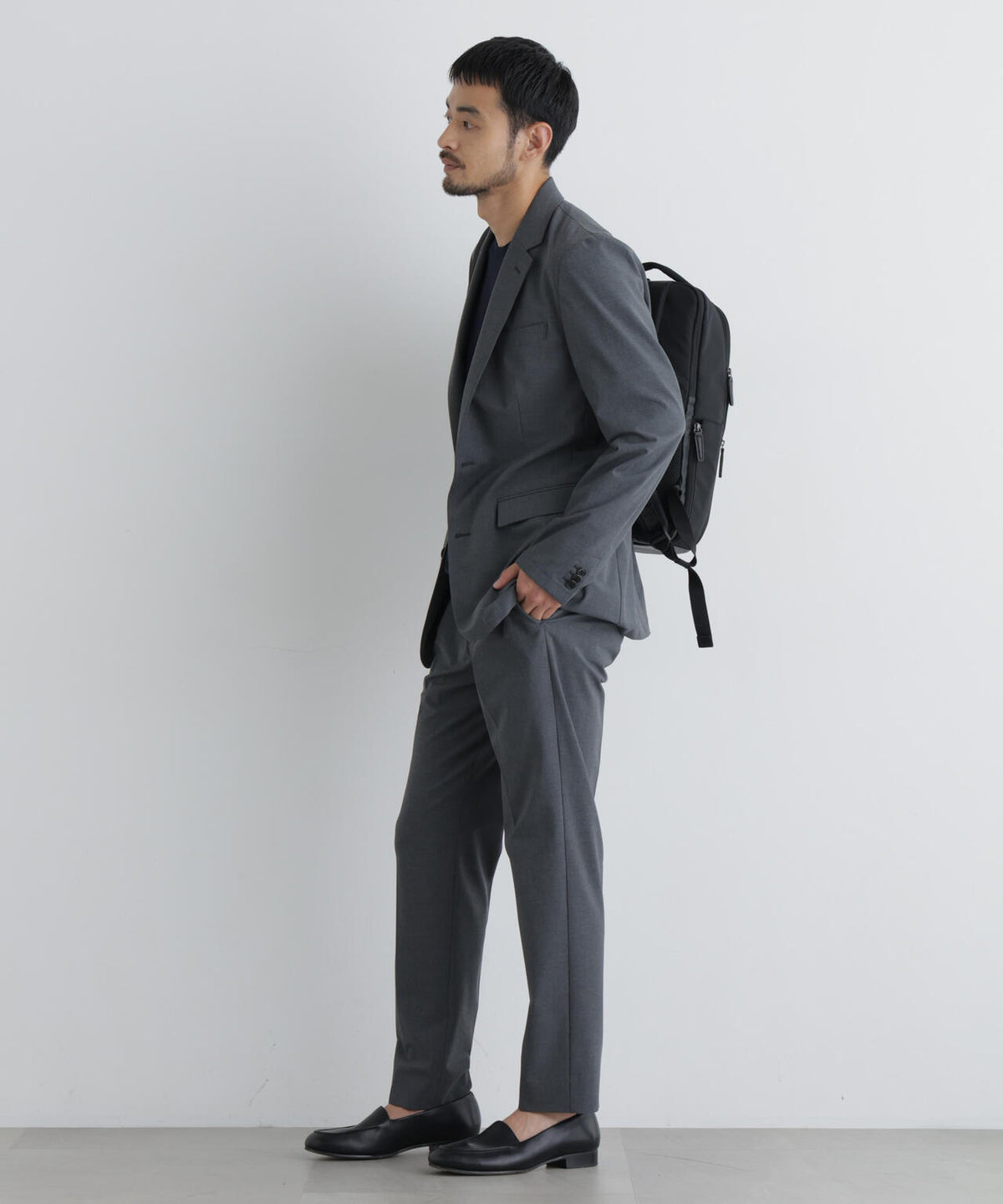 【ストレッチ/マシンウォッシャブル】「Damerino」ウールライクトロストレッチセットアップ/WASHABLE