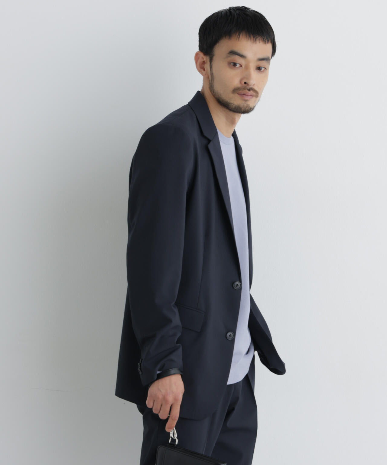 【大人気セットアップ】「Damerino」ウールライクトロストレッチセットアップ/WASHABLE