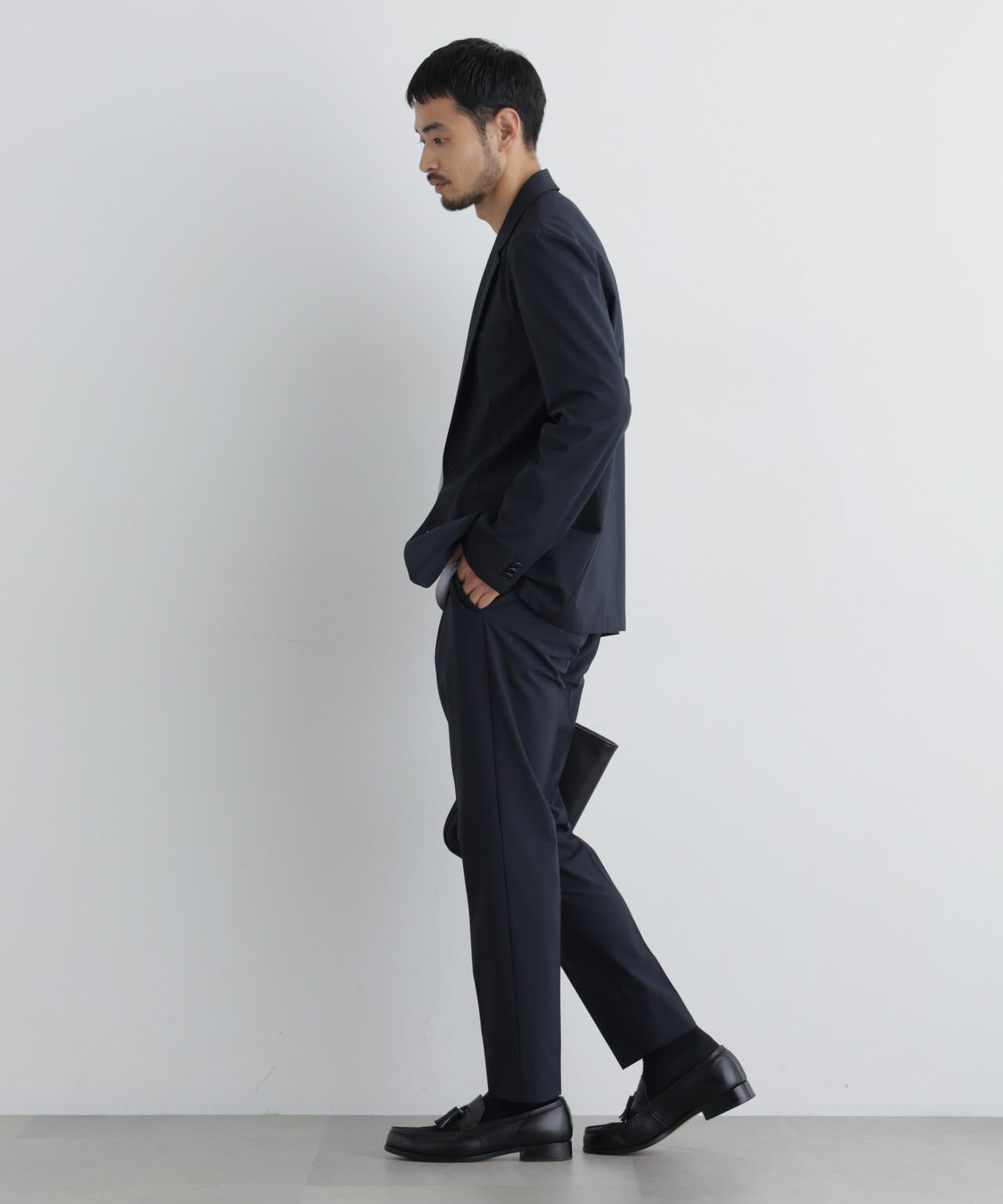 【大人気セットアップ】「Damerino」ウールライクトロストレッチセットアップ/WASHABLE