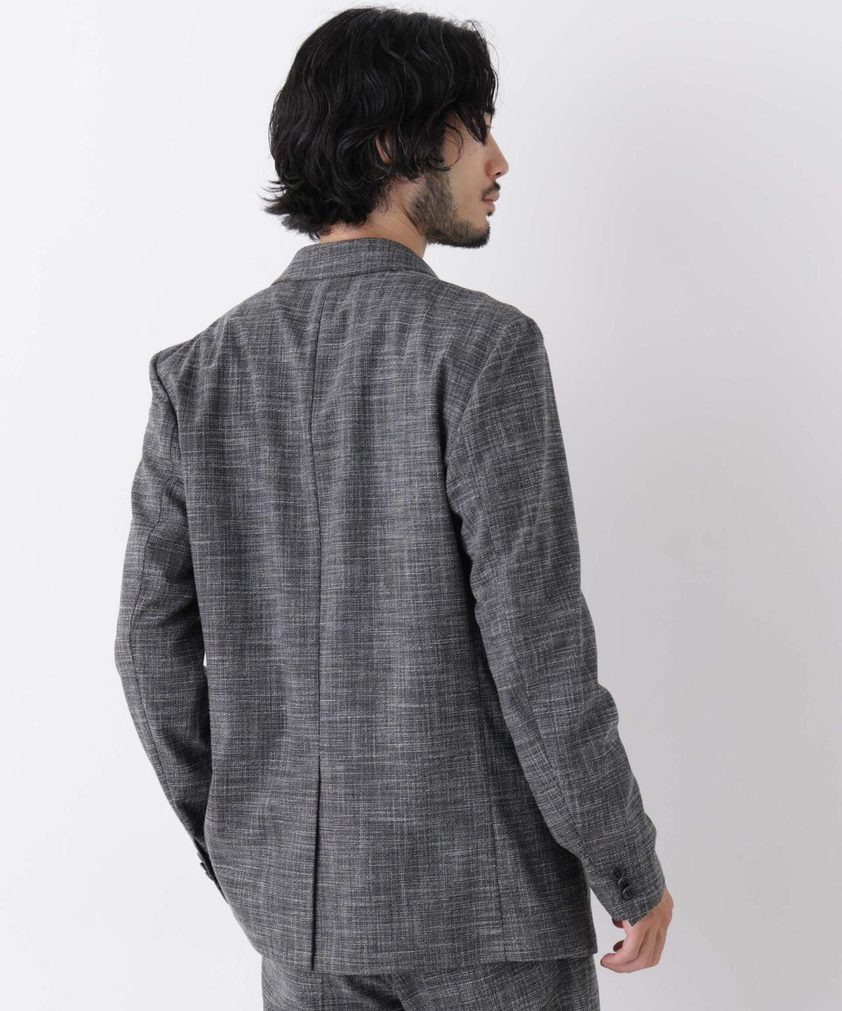 【ストレッチ/マシンウォッシャブル】「Damerino」 T/Rスラブストレッチセットアップ/WASHABLE
