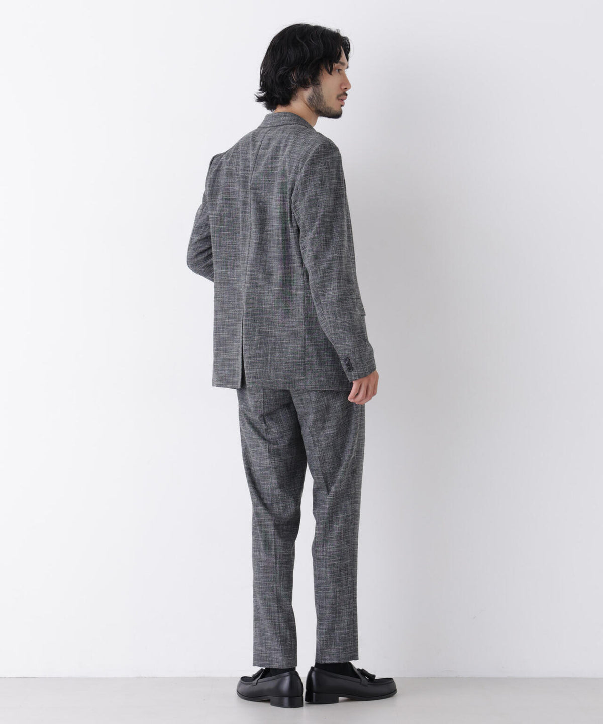 【ストレッチ/マシンウォッシャブル】「Damerino」 T/Rスラブストレッチセットアップ/WASHABLE