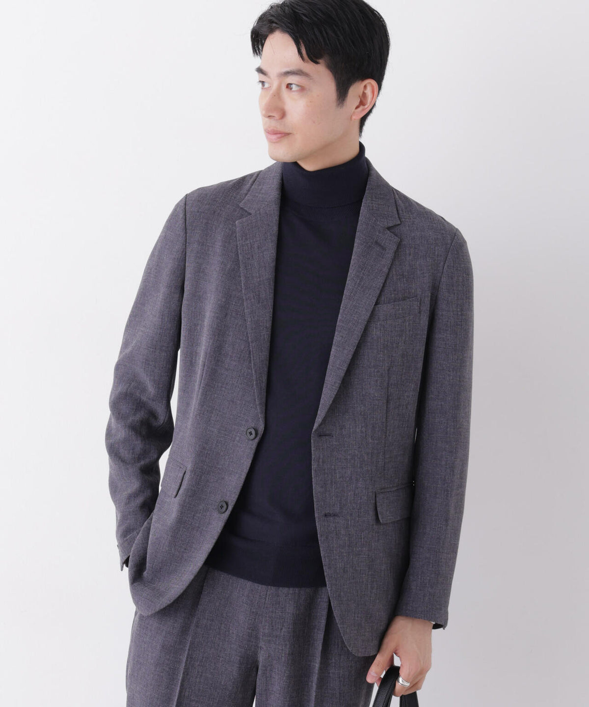 【形態安定】「Damerino」メランジエアシャークストレッチセットアップ