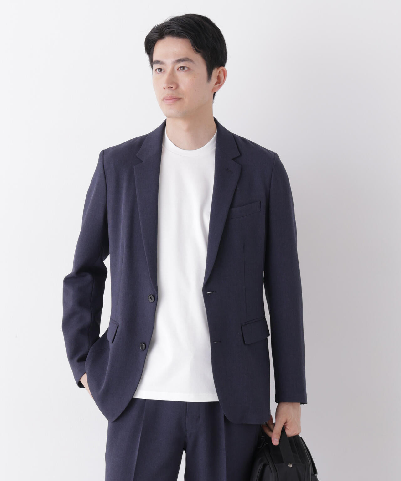 【大人気セットアップ】「Damerino」メランジエアシャークストレッチセットアップ/WASHABLE