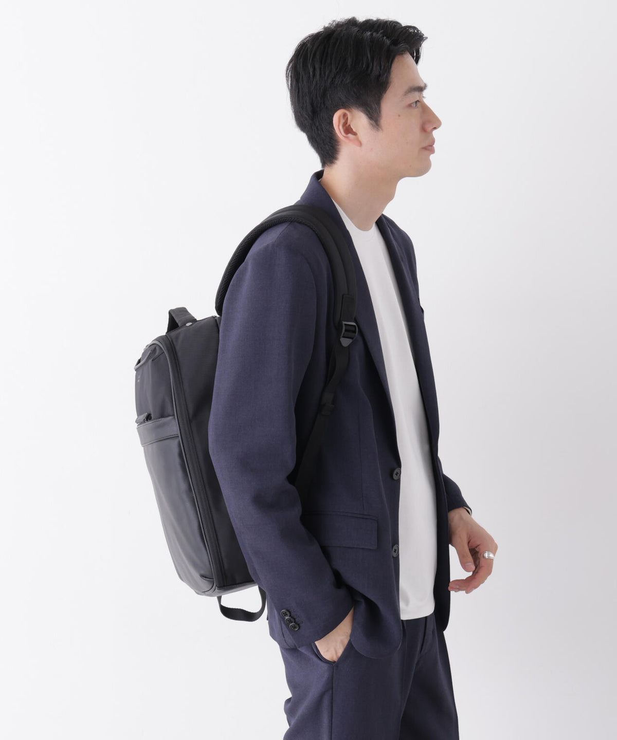 【形態安定】「Damerino」メランジエアシャークストレッチセットアップ