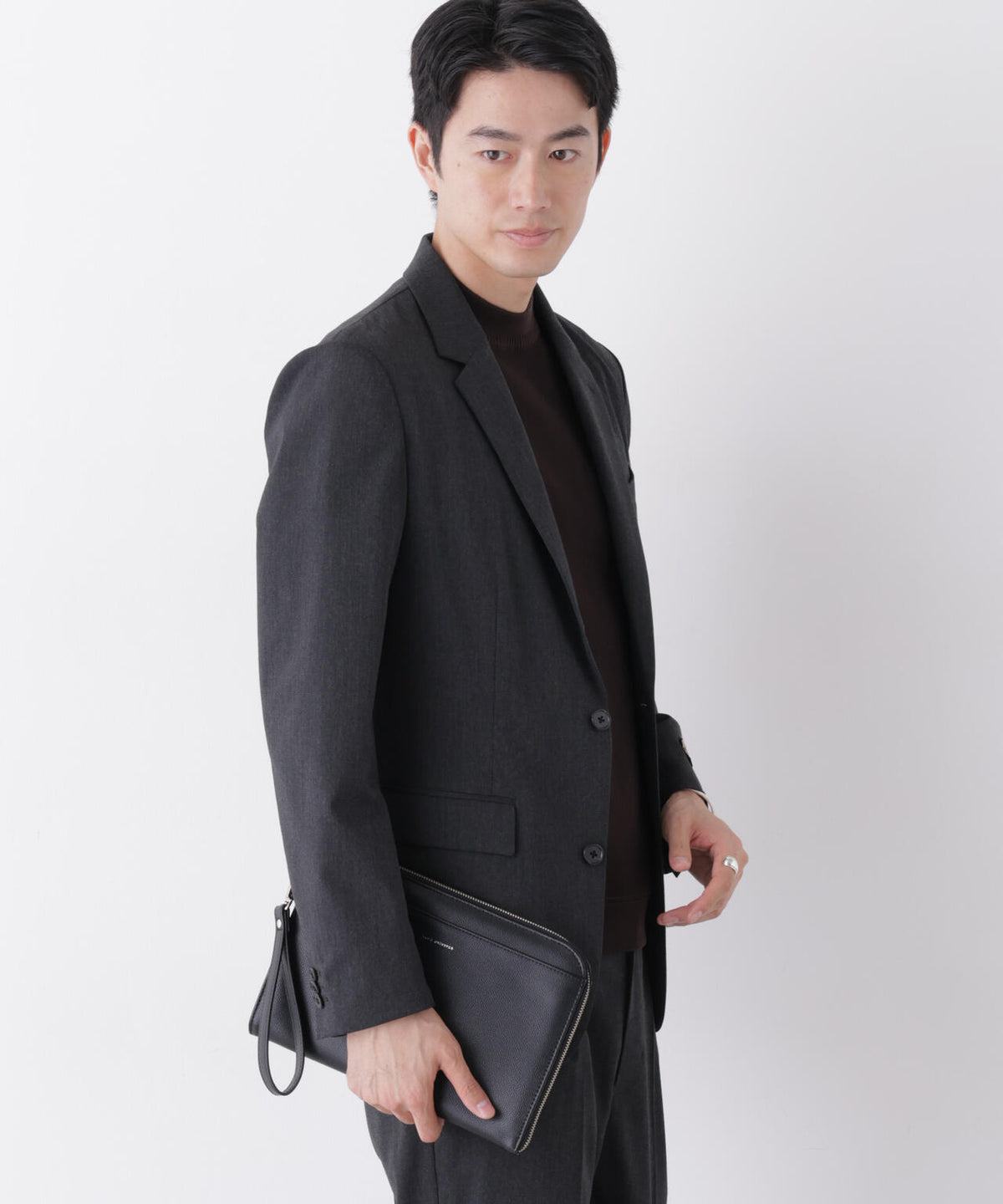 【形態安定】「Damerino」CARREMAN T/R ピンヘッドストレッチセットアップ