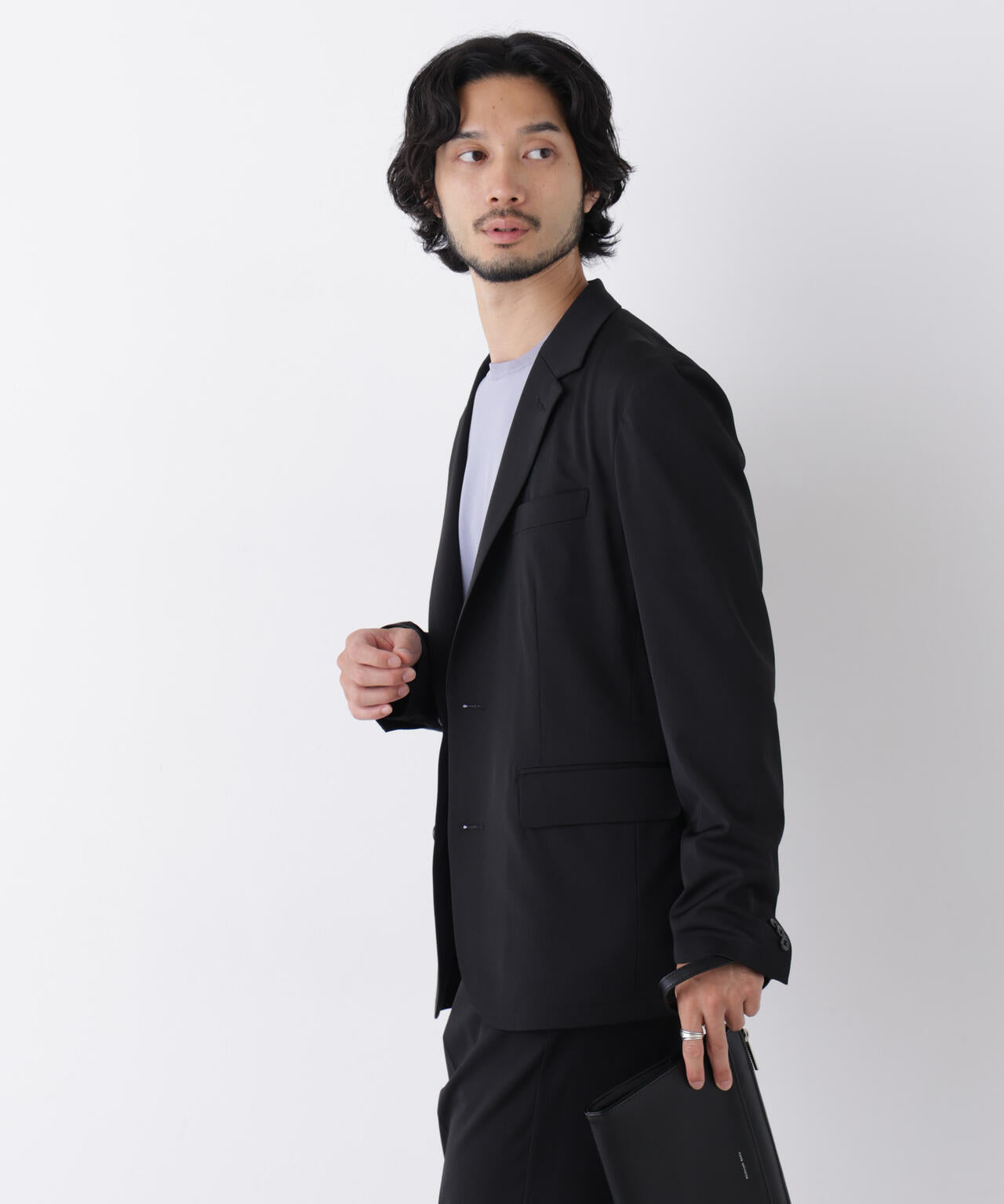 【大人気セットアップ】「Damerino」T/R パウダリー2WAYストレッチセットアップ