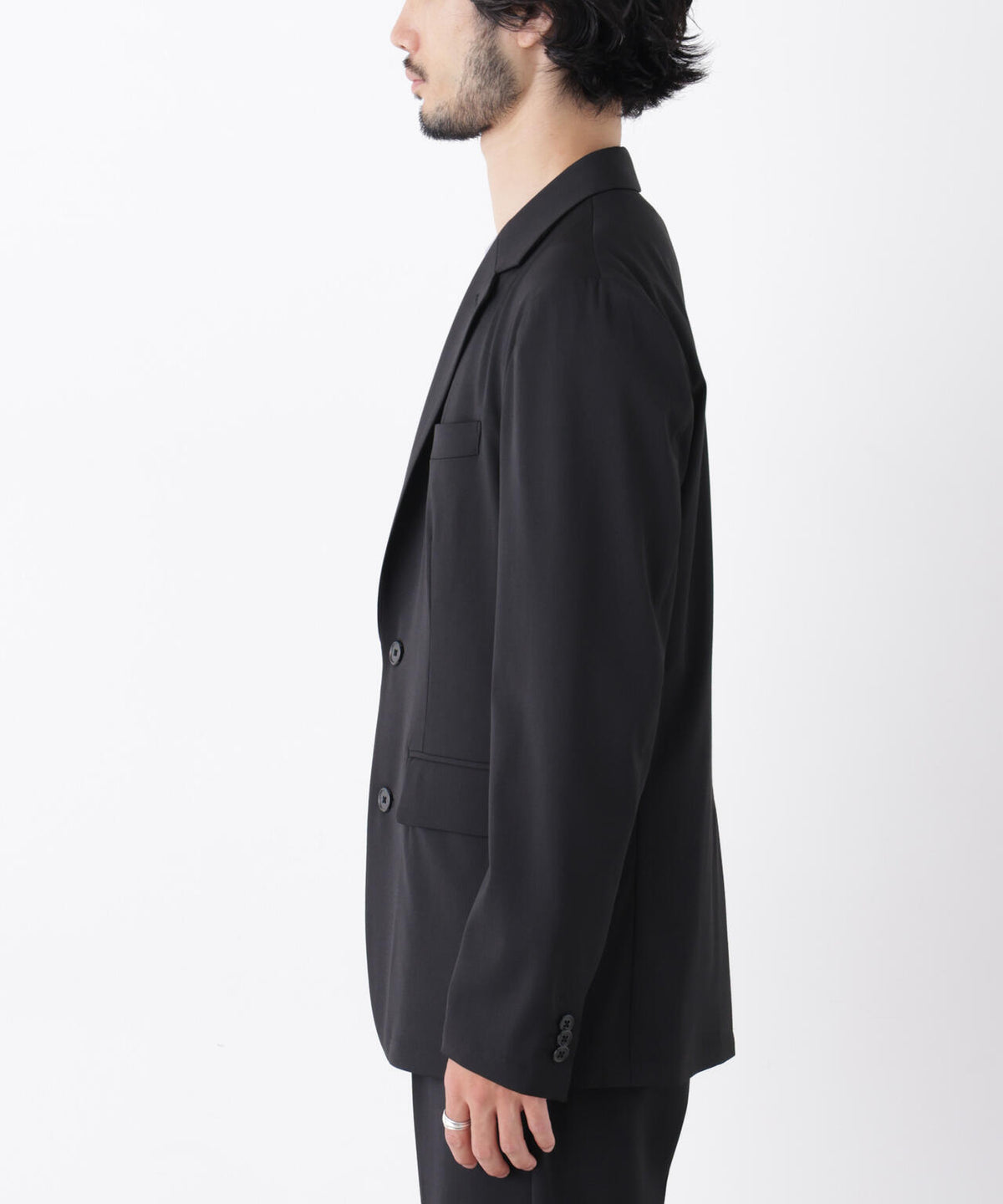【オールシーズン対応可能】「Damerino」T/R パウダリー2WAYストレッチセットアップ