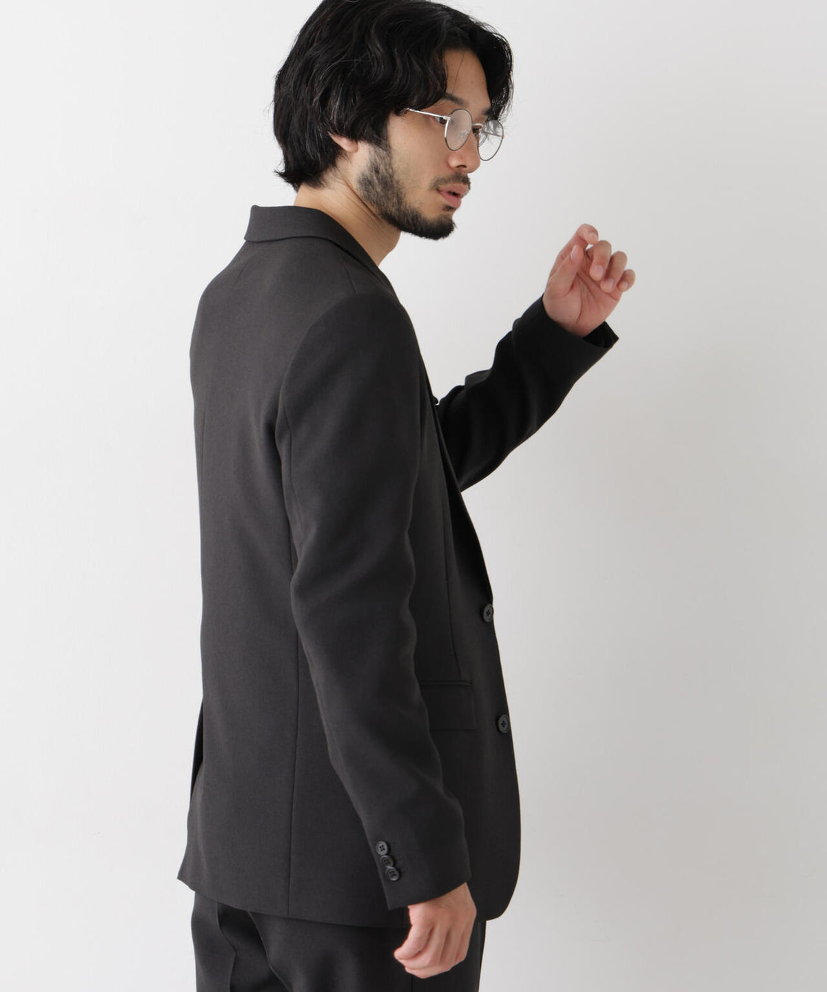 【ストレッチ/ウォッシャブル/防シワ】「Damerino」メランジオックスストレッチセットアップ