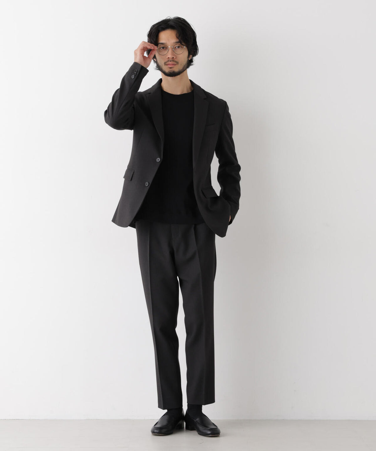 【ストレッチ/ウォッシャブル/防シワ】「Damerino」メランジオックスストレッチセットアップ